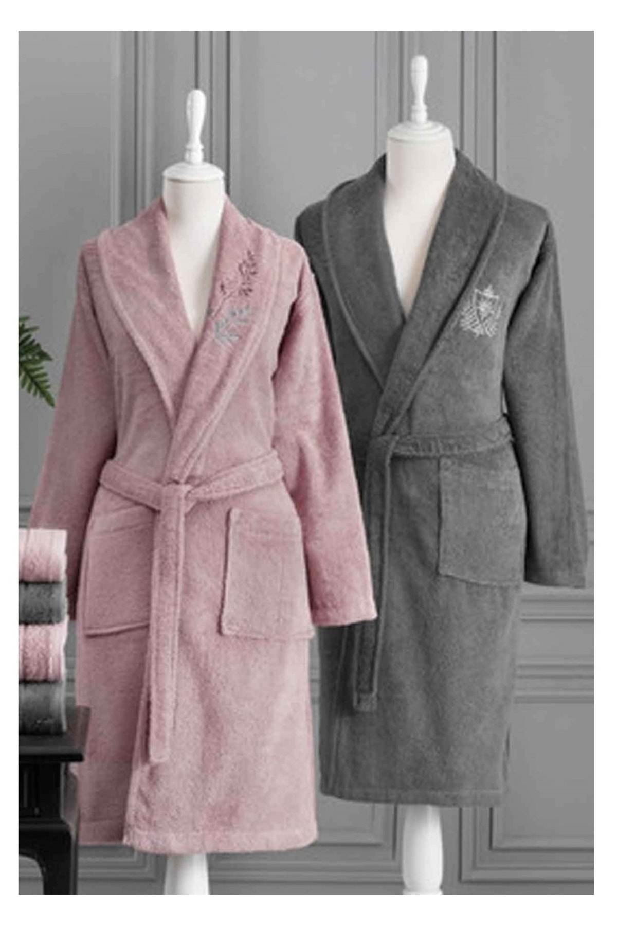  ست لباس خانوادگی ۶ تکه نخی - آنتراسیت صورتی برگ نرم