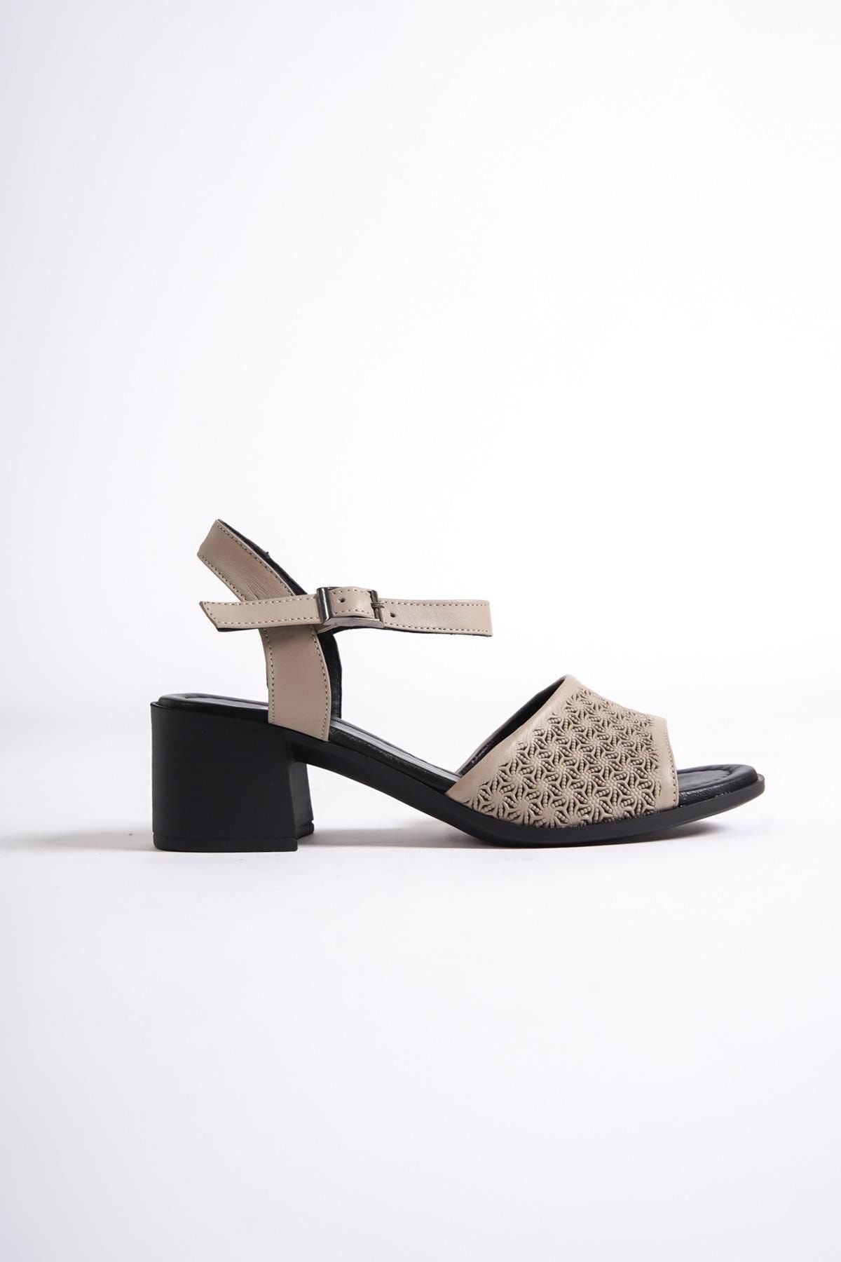 Modabuymus-Sandale de zi cu toc gros Lita din piele naturală 2