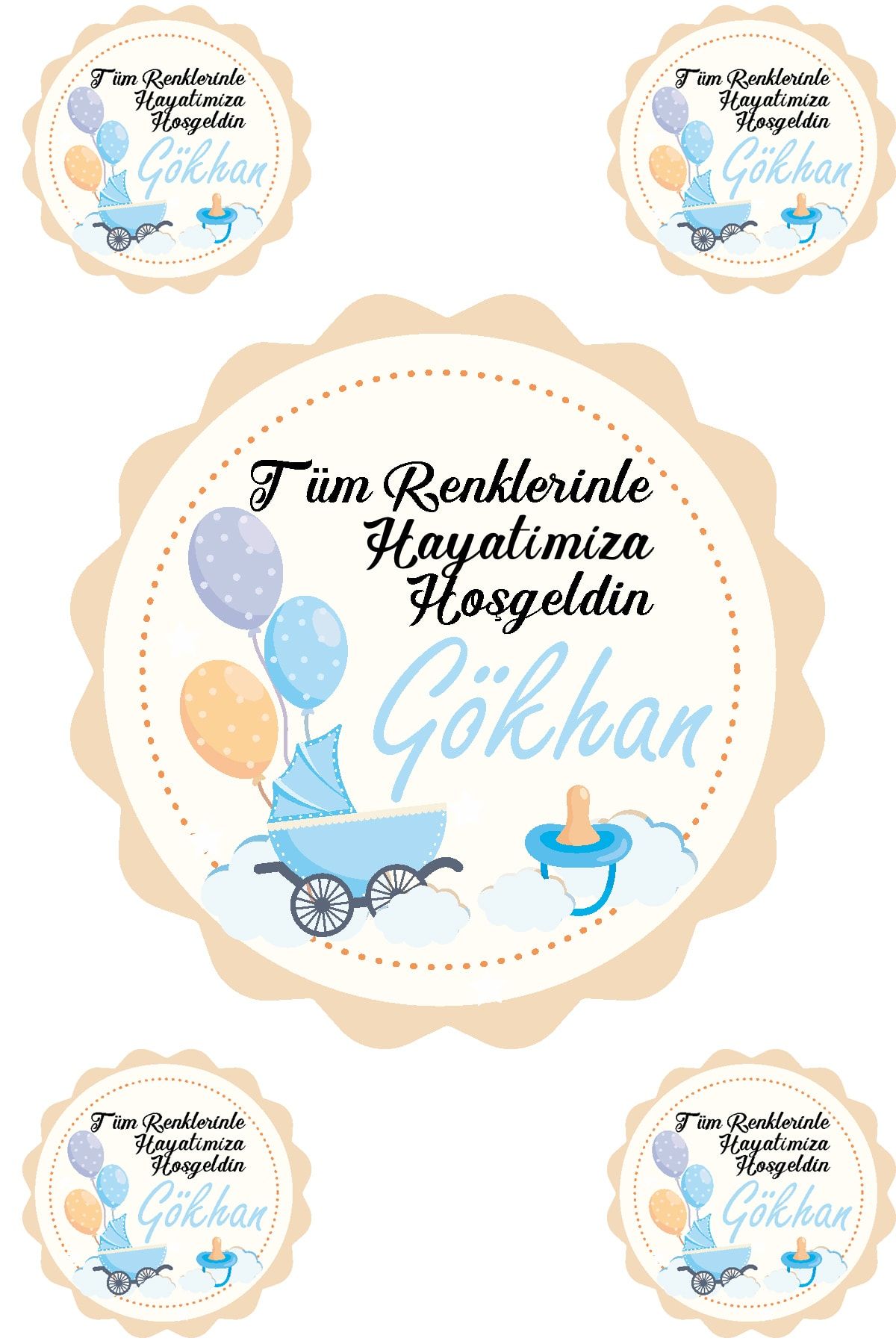 Yenidoğan Erkek Bebek Magneti Ve Çocuk Doğum Günü Mıklatıslı Magnet Kişiye Özel 100 Adet Model2