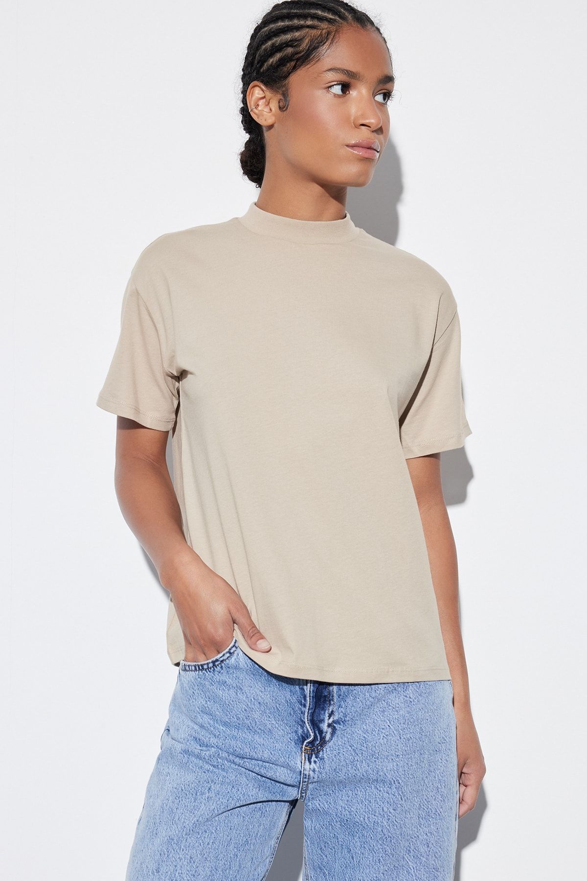 Trendyol Collection T-Shirt - Gray - Oversize - Trendyol
