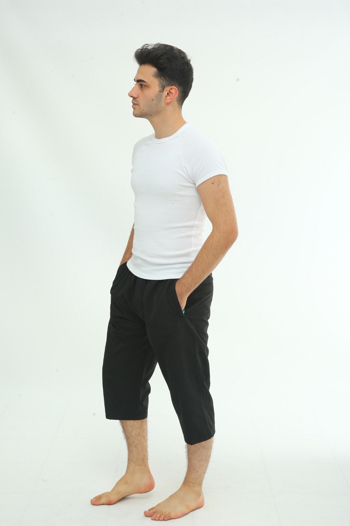 Y BU Black Men s Below Knee Swim Shorts Lined Islamic Swim Shorts