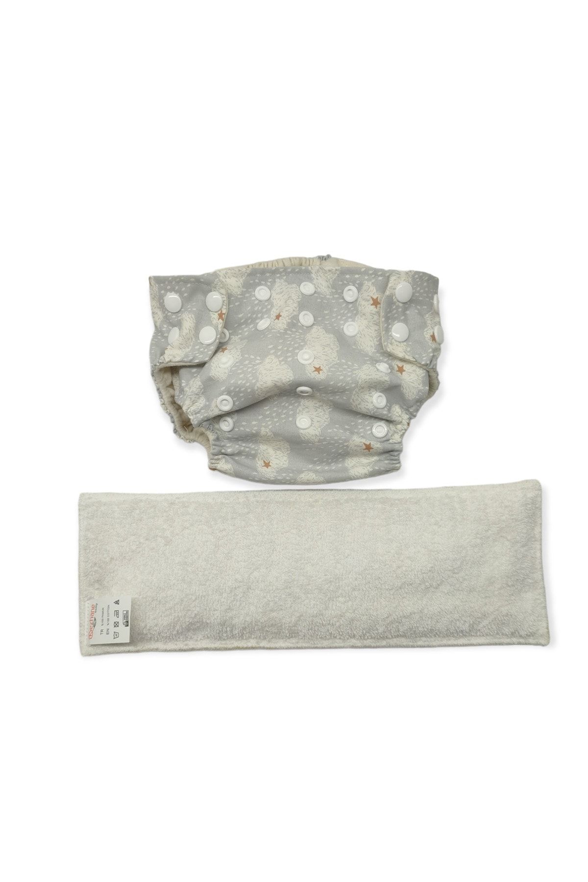 BEZHANE Çıt Çıtlı Yıkanabilir Bebek Bezi Bulut (3KG-12KG) (1 ADET 3 KATLI EMİCİ PED HEDİYE)