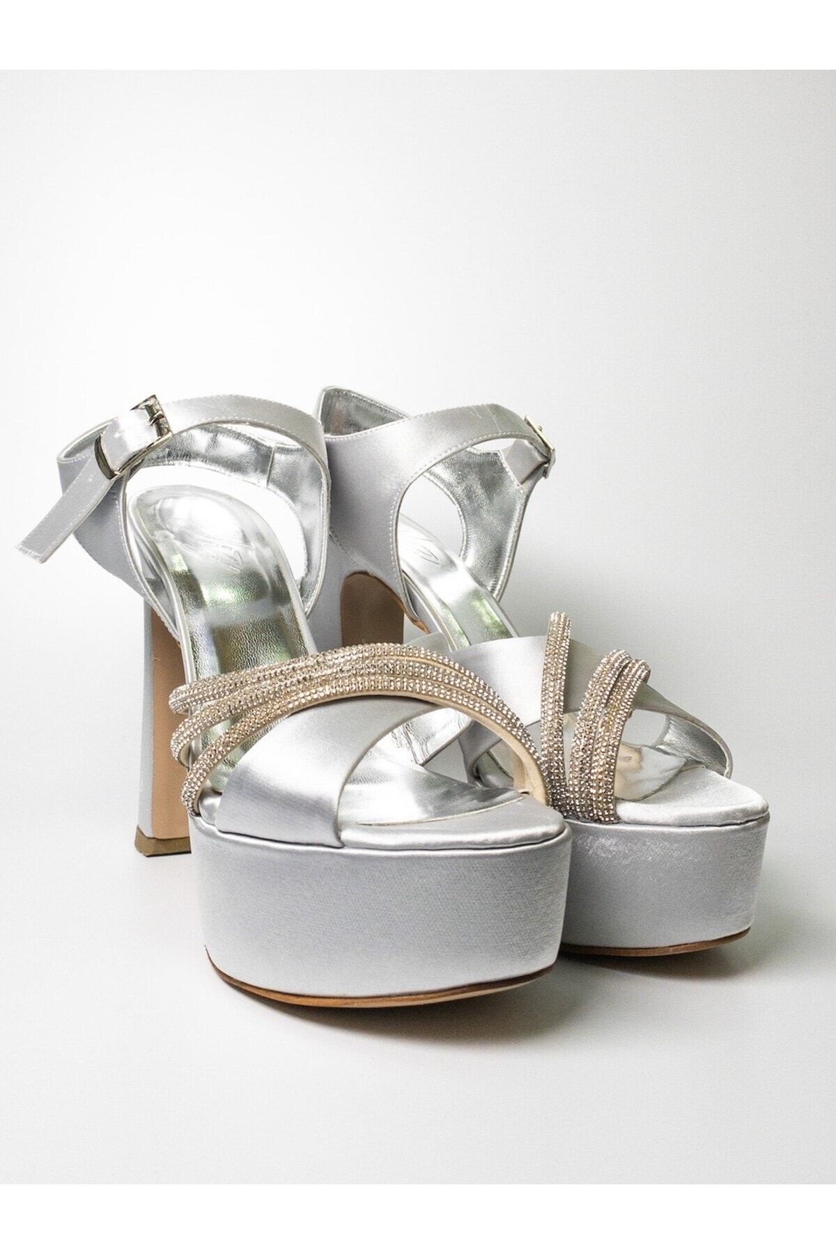 Silver evening wedges clearance