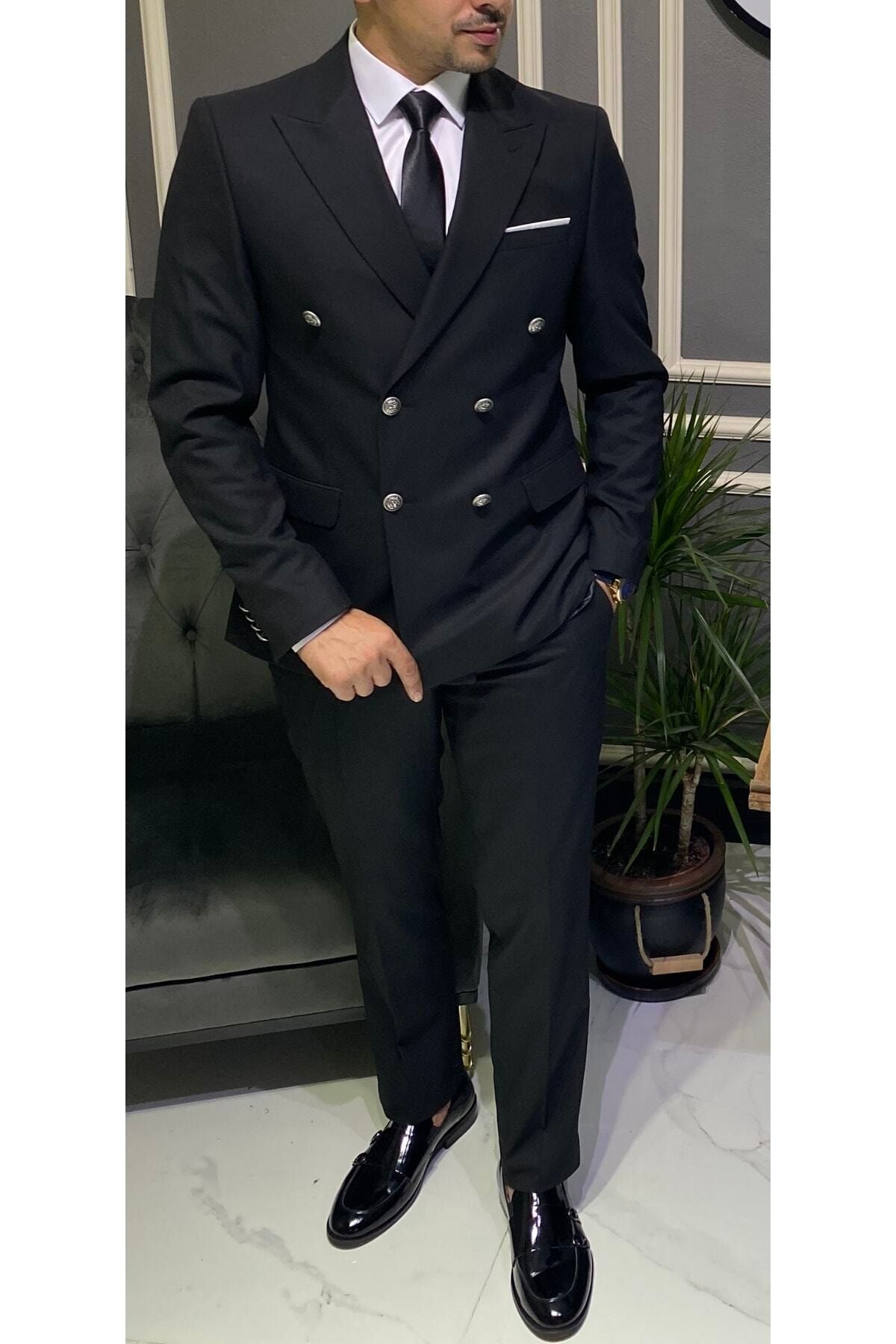 MY VİNTAGE-Slim Fit Double Breasted Suit 1