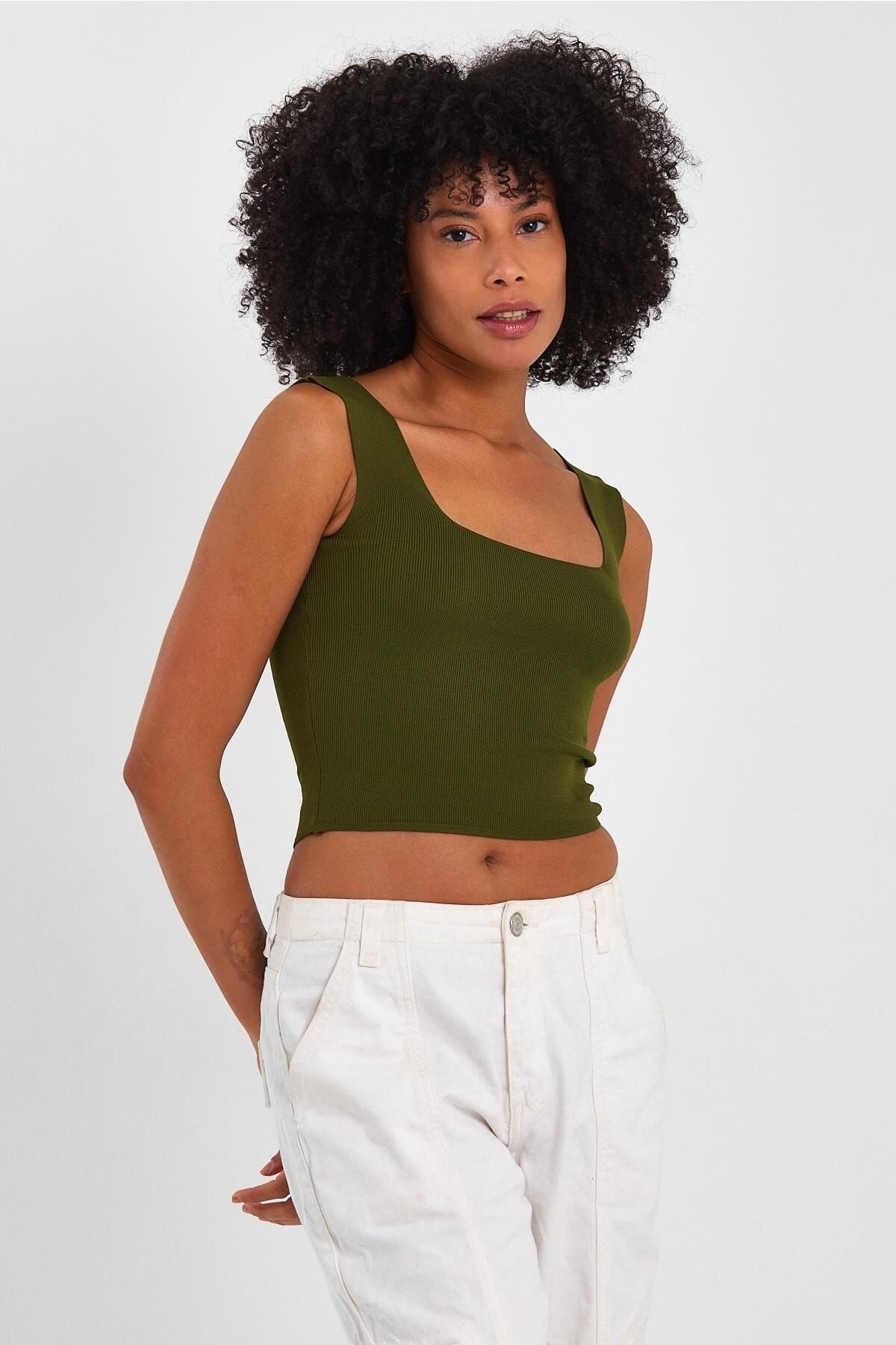 ALEXANDERGARDI-ALEXANDERGARDİ SQUARE COLLAR CROP ATHLETE (A90779-S) 2