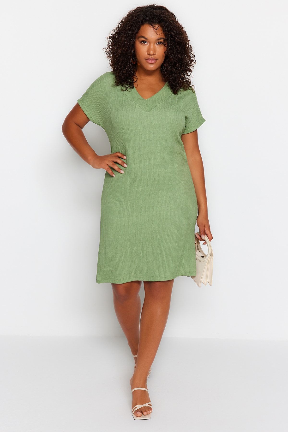 Green t shirt dress plus size hotsell