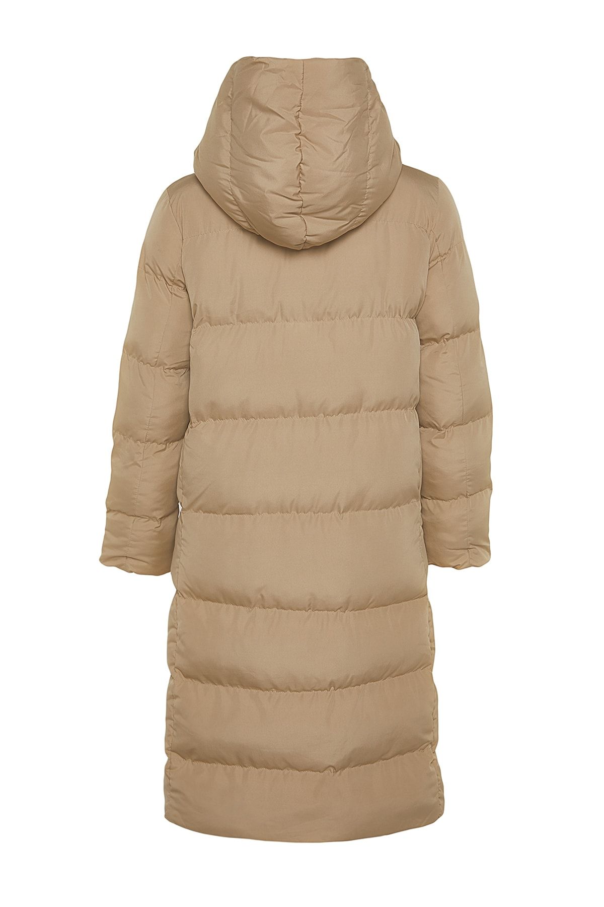 Trendyol Collection-Mink Regular Side Snap Closure Water Repellent Long Quilted down Coat Twoaw24Mo00044 8
