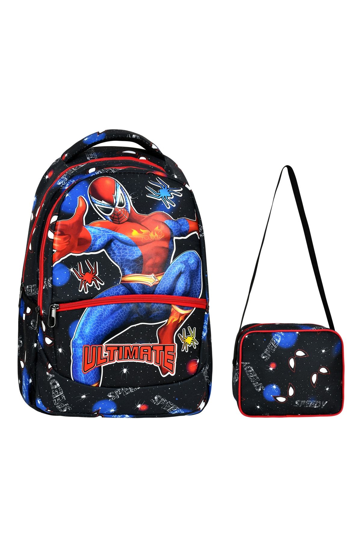 antaland Black Primary School Spiderman Patterned Primary School