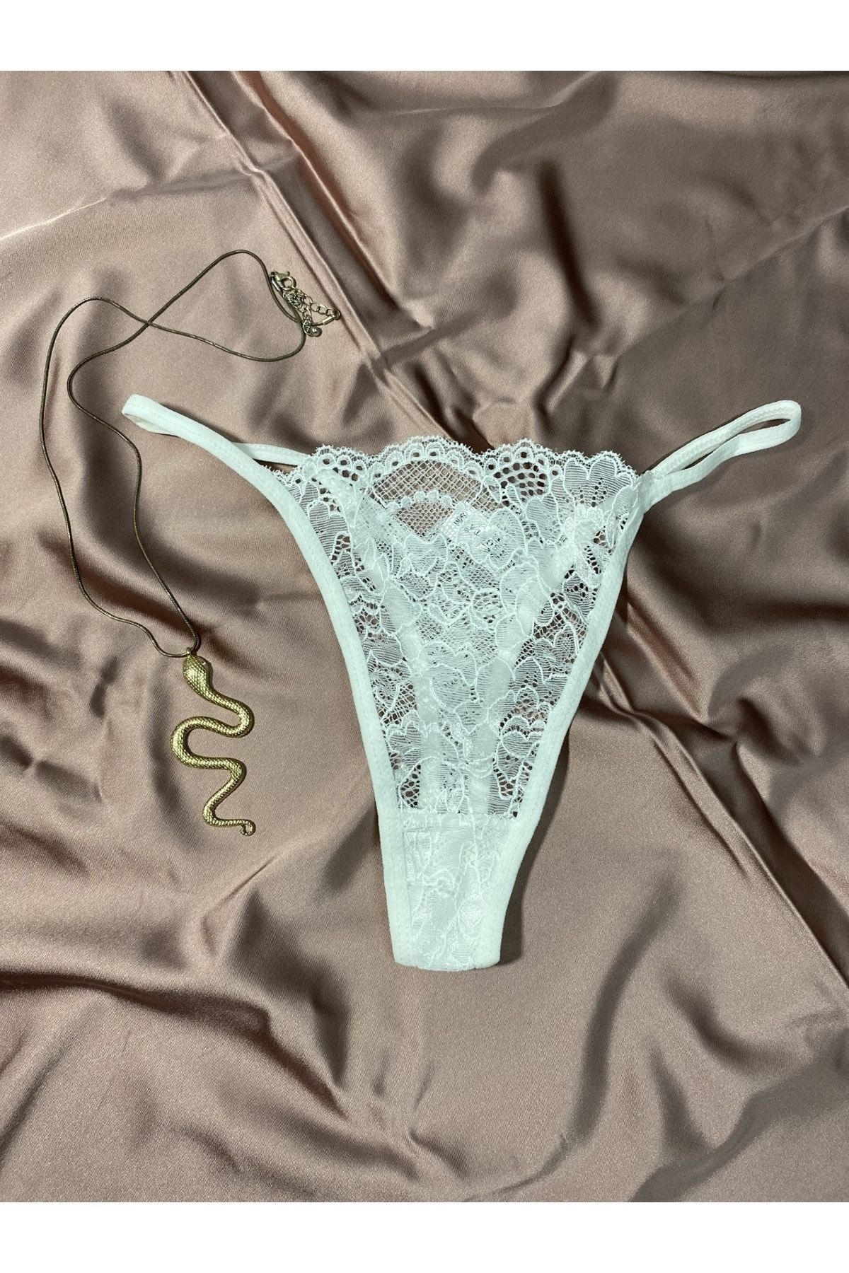 Eyes Underwear-Cupless Lace White Bra Set 3