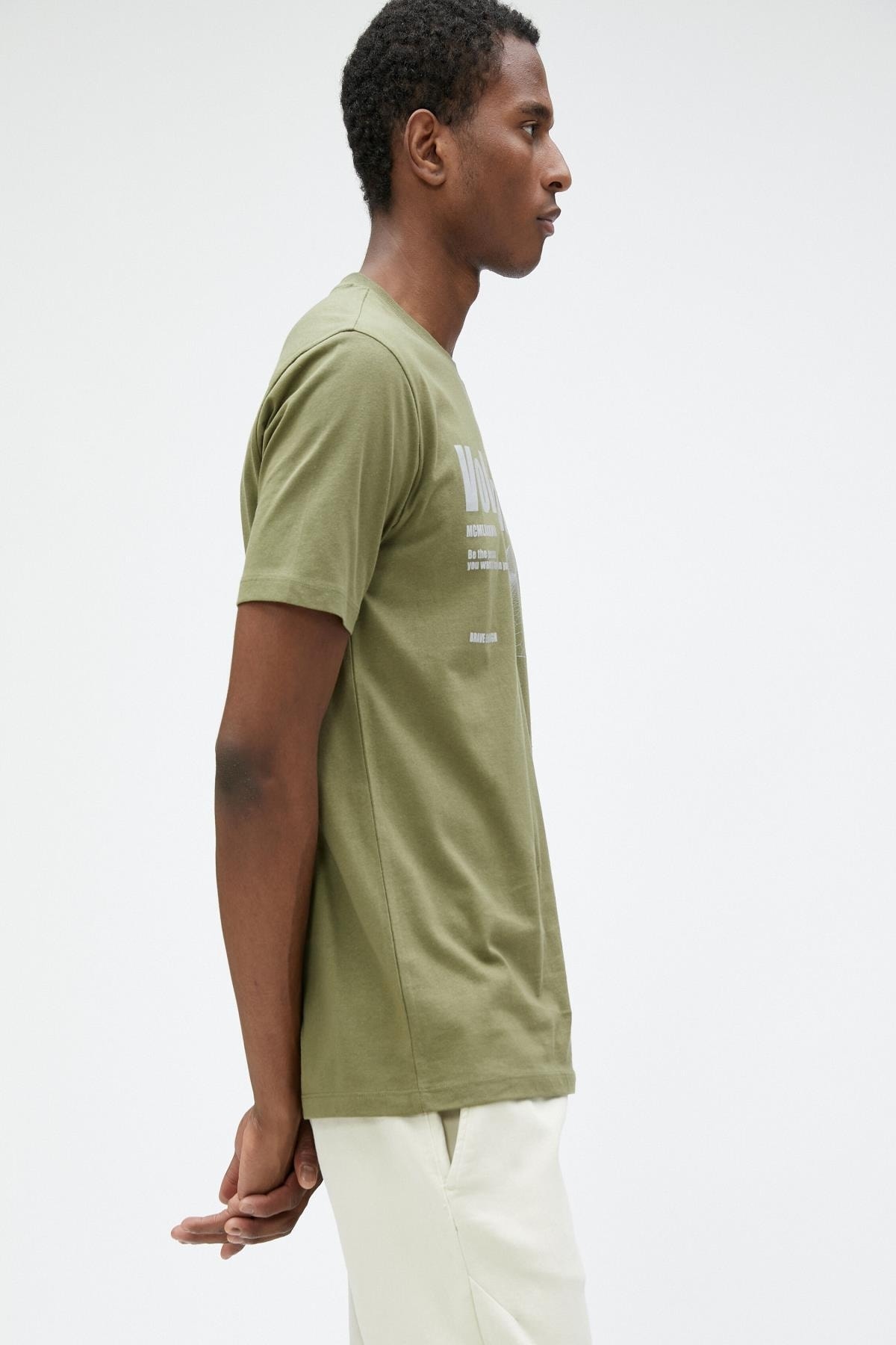 تیشرت مردانه خاکی کوتون | 3SAM10934HK اورجینال - تصویر 2