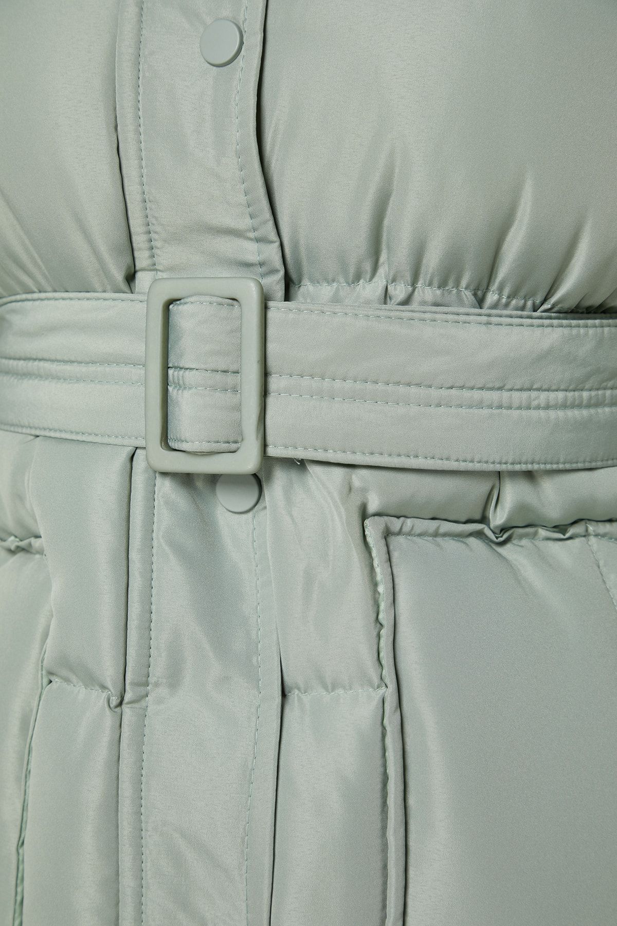 Trendyol Collection-Übergroßer wasserabweisender Mintmantel mit gewölbter Tür TWOAW23MO00188 7