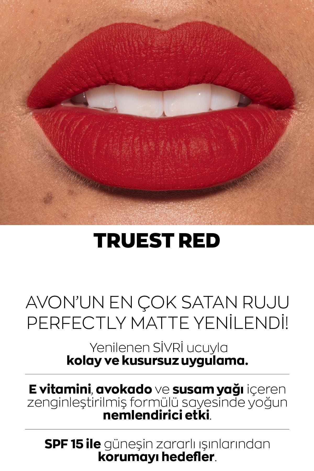 AVON-Ultra Matte Lipstick Truest Red and Glimmerstick Lip Liner Ruby Shock Pack 3