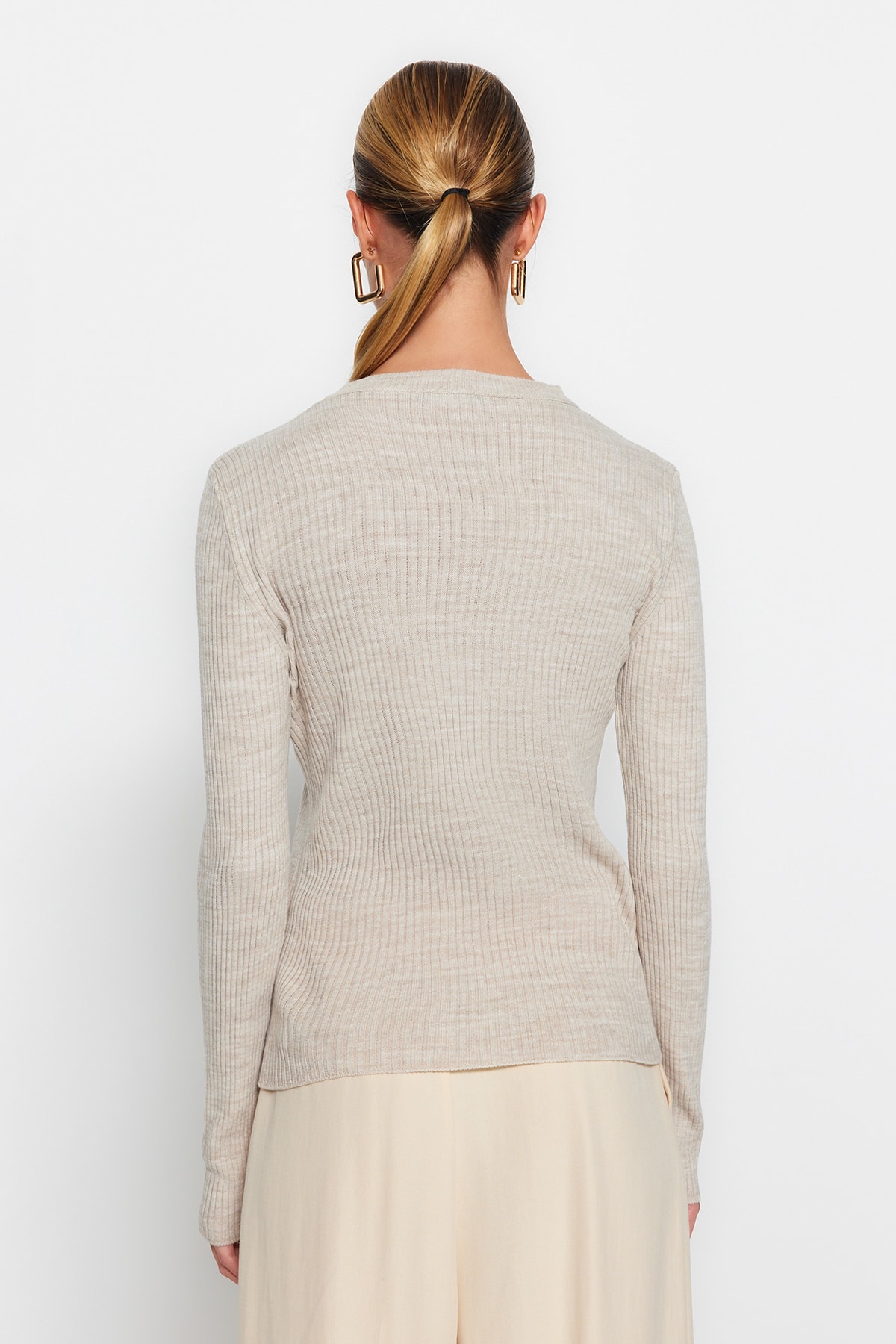 Trendyolmilla  Kahverengi-Taş İkili Paket Triko Kazak TWOAW22KZ1766 - Görsel 6