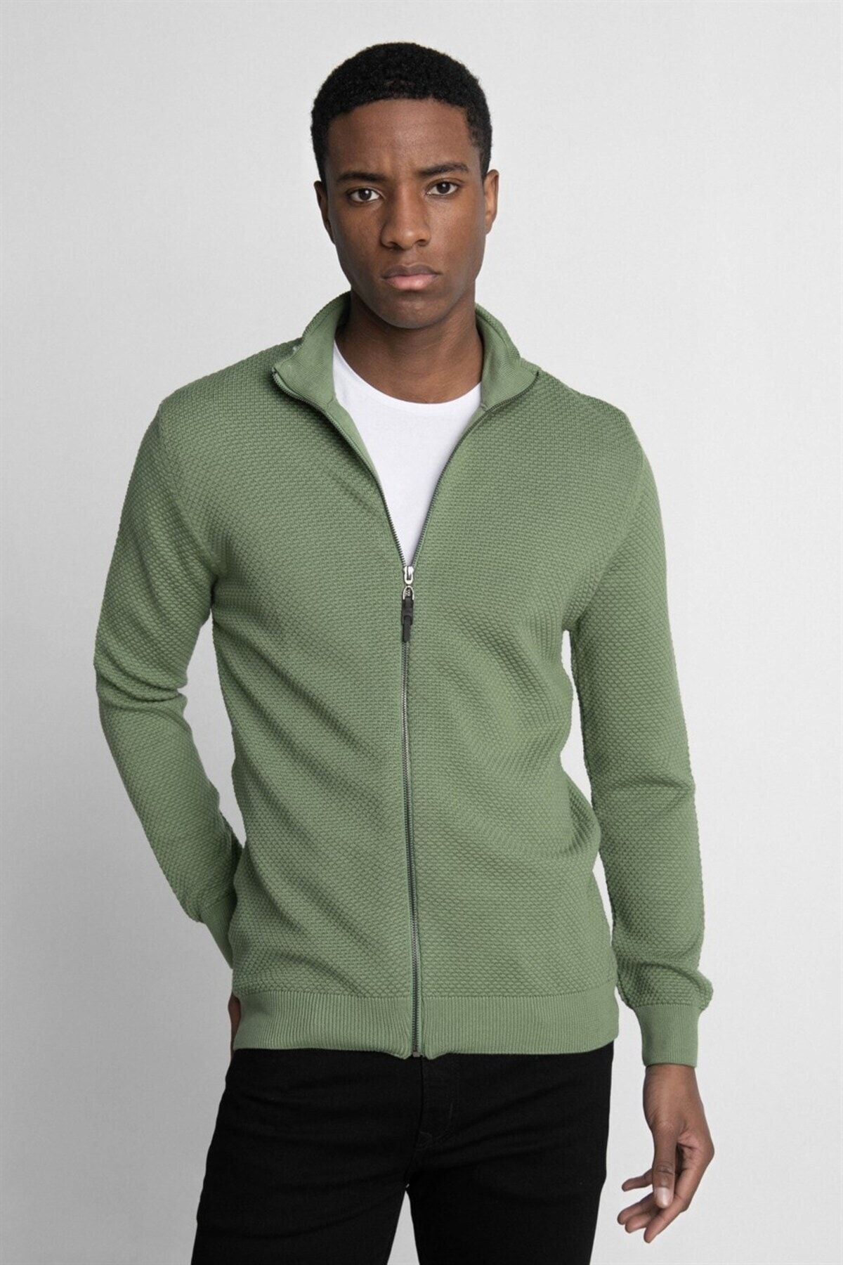 Zipper cardigan mens clearance