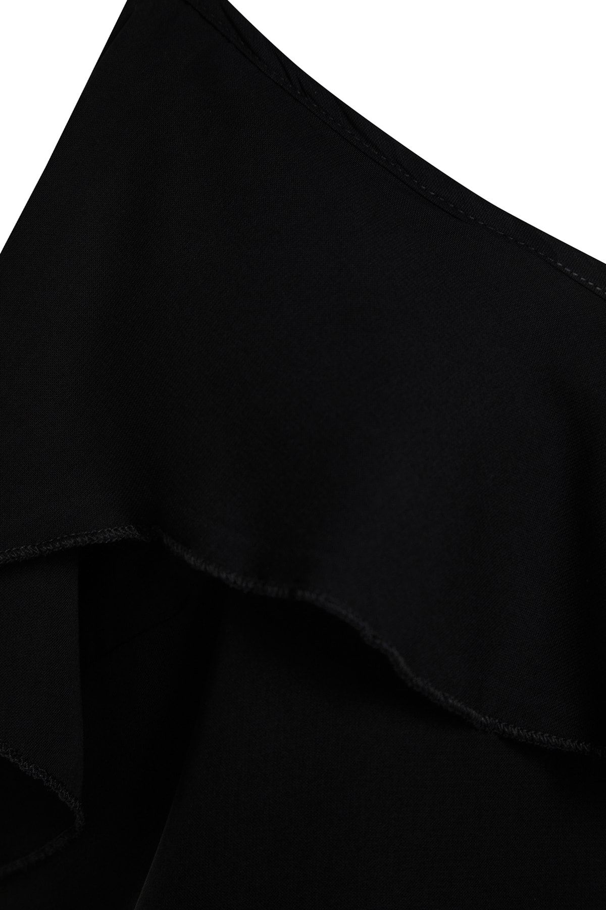 Trendyol Curve-Plus Size Black Flounce Collar Blouse - Adjustable Strap TBBSS22AF0023 7