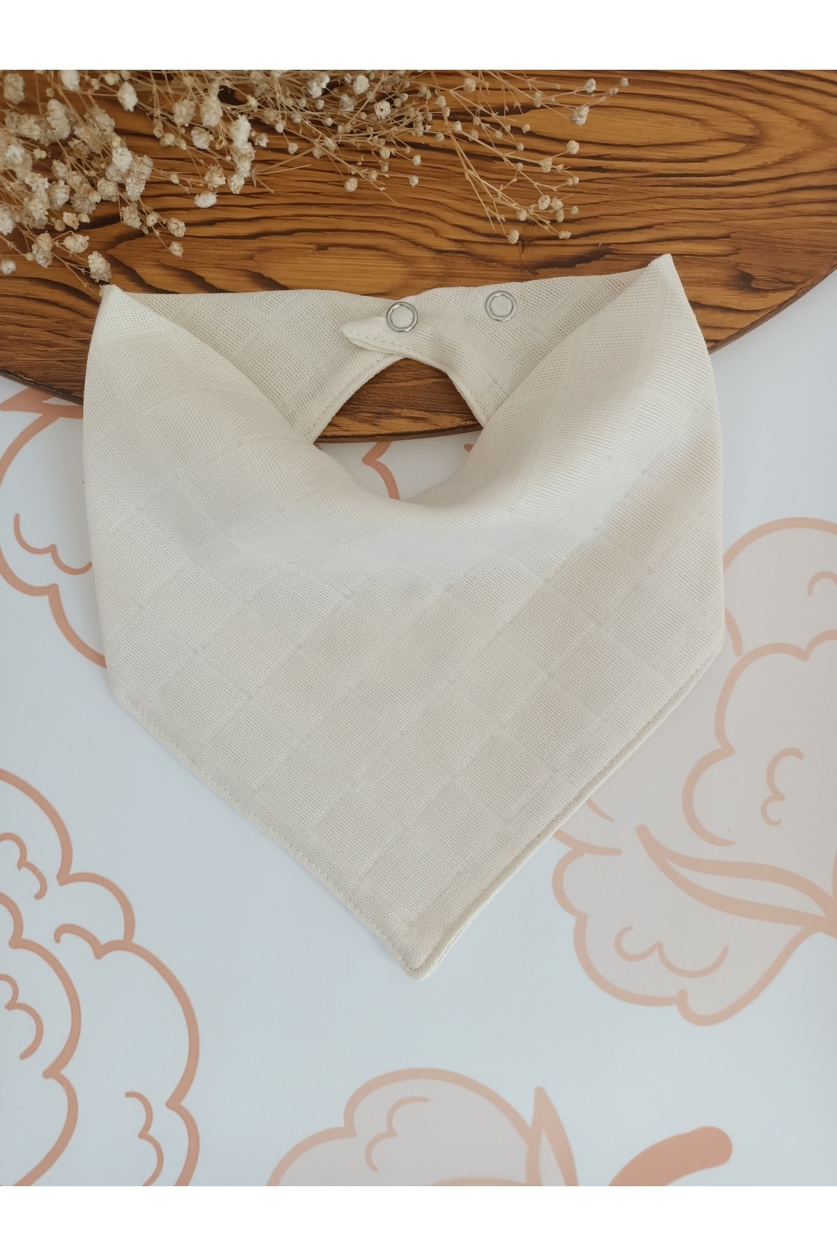 AngelsHug %100 Organik Müslin Çift Katlı Bebek Fuları Yakalık Mama Ve Salya Önlüğü Bez 6 Adet 40 Cm fotoğrafı 6 (önizleme)