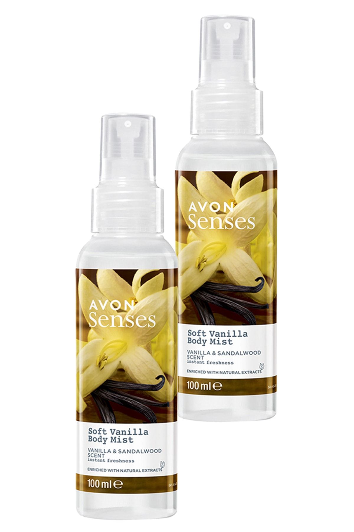 اسپری بدن معطر وانیل وانیل و چوب صندل 100 میلی لیتر. مجموعه دو تایی Avon