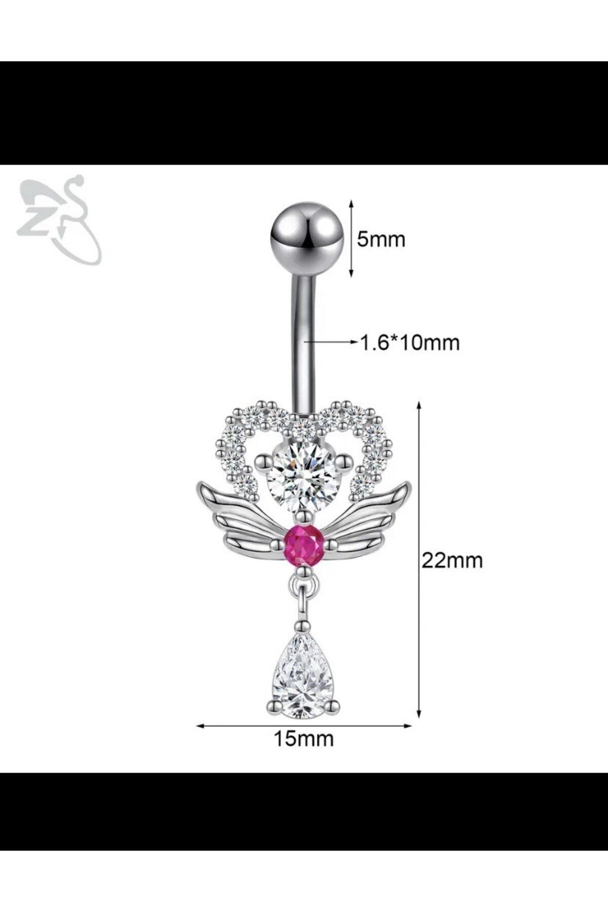 Arescollection heart belly button piercing with surgical steel