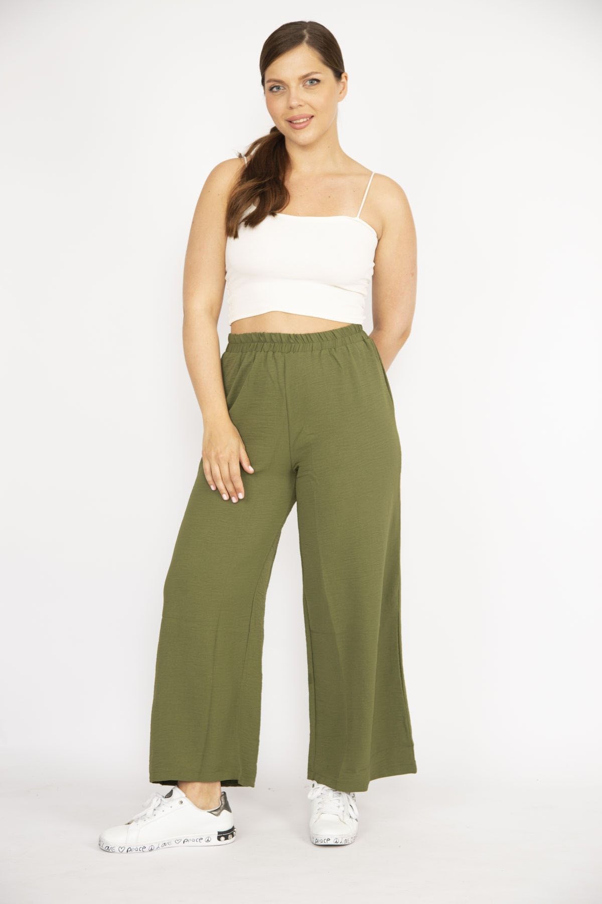 Plus size khaki trousers outlet