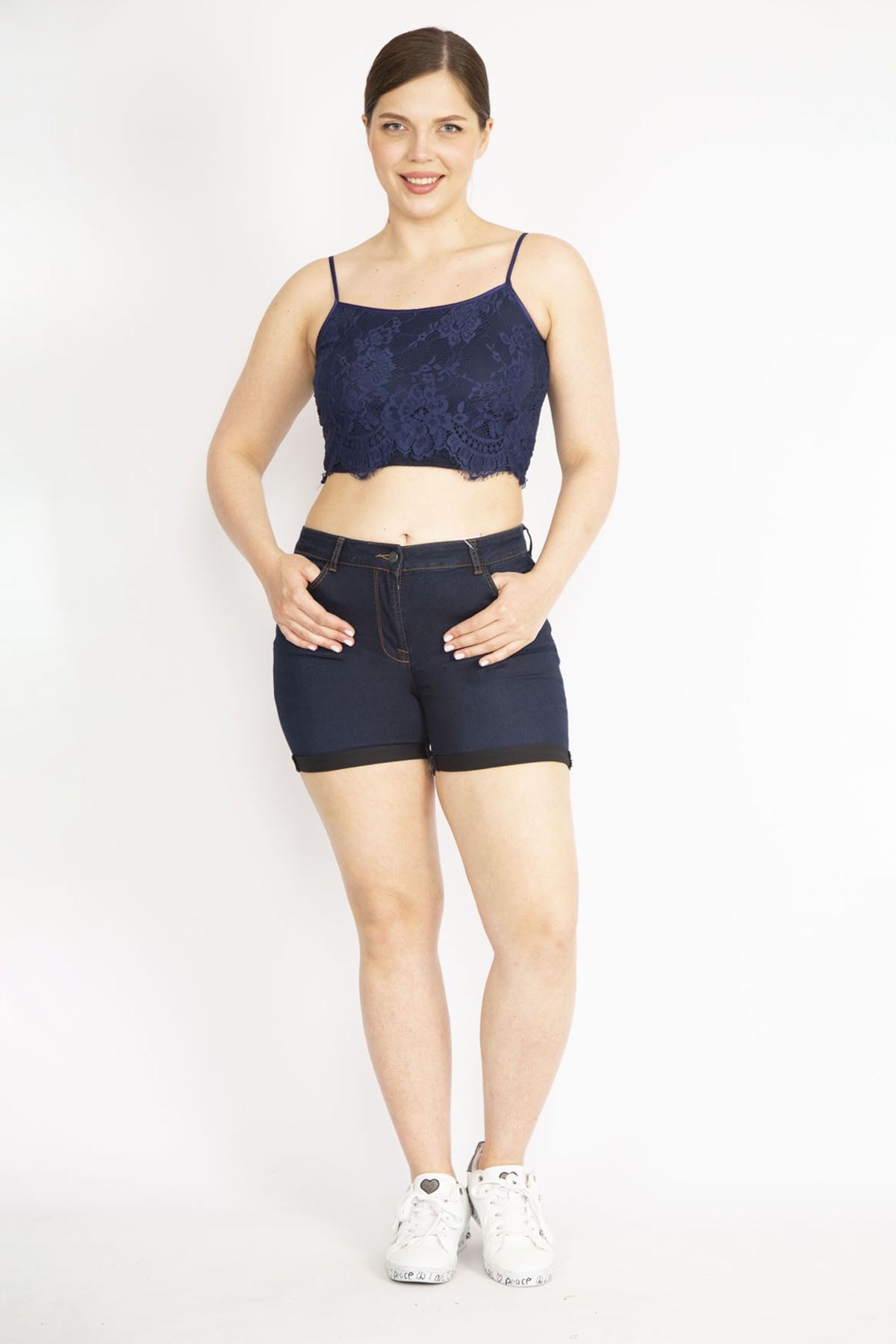 Plus size high waisted mom shorts sales