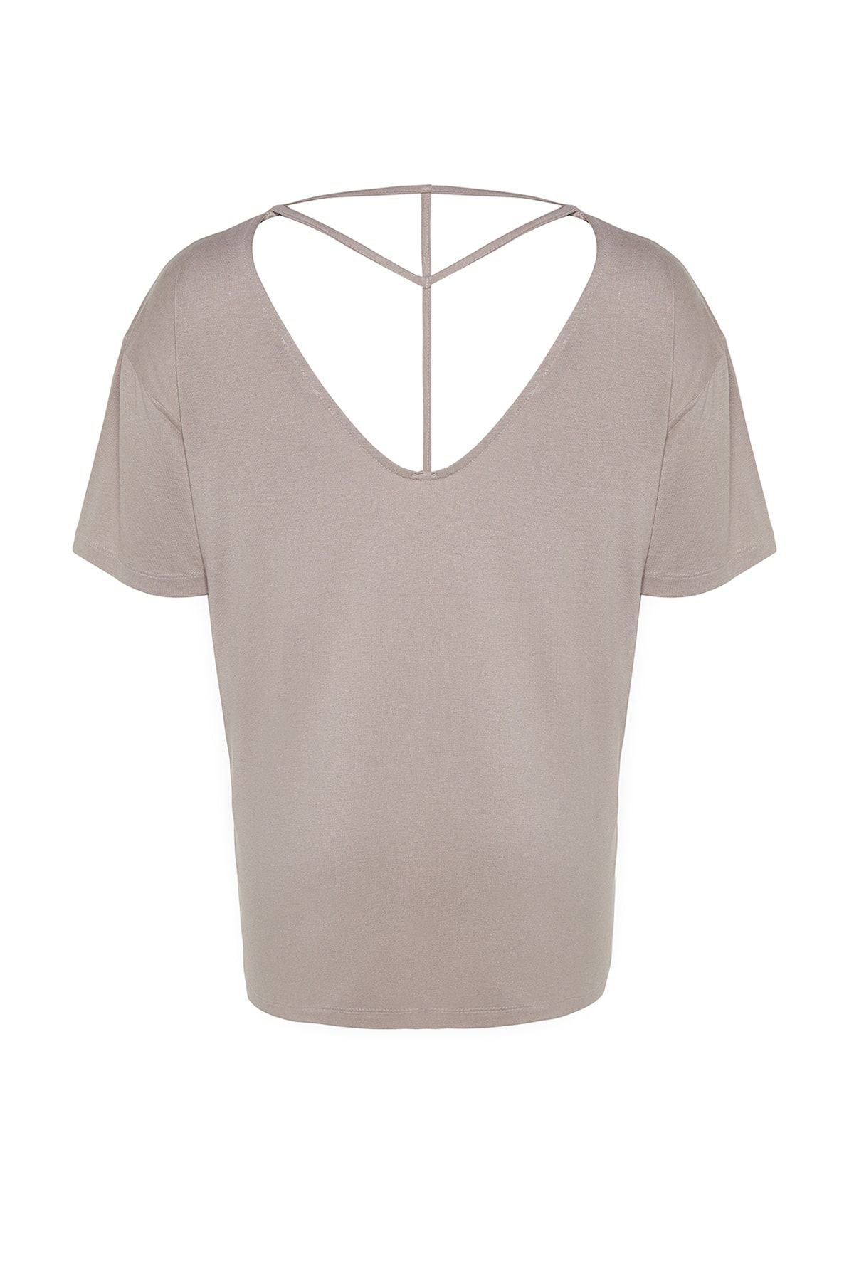 Trendyol Curve-Detailliertes Strick-T-Shirt mit Nerzkragen TBSSS22TS0877 8