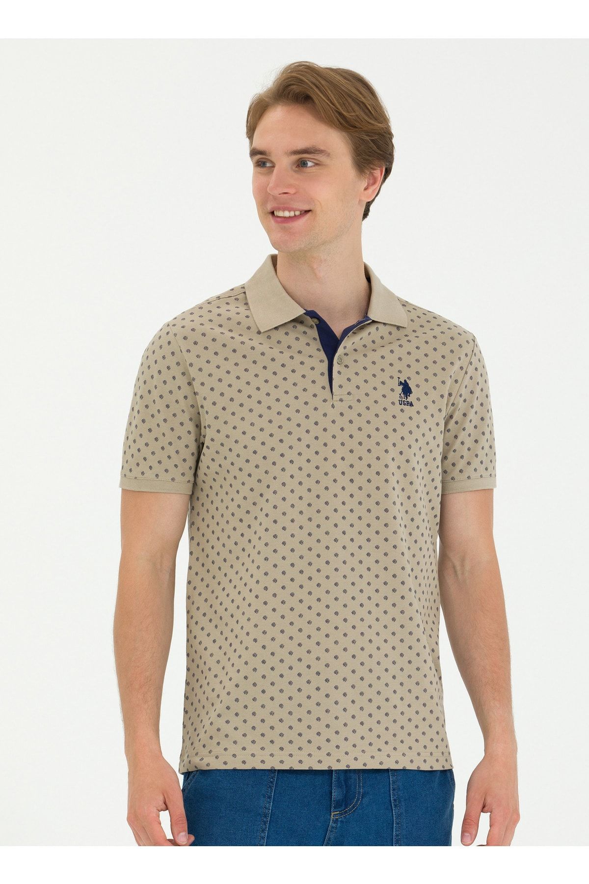 تی شرت سبز مردانه پایه. پولو اسن. خاکی یقه OTAVAIY023 U.S. Polo Assn.