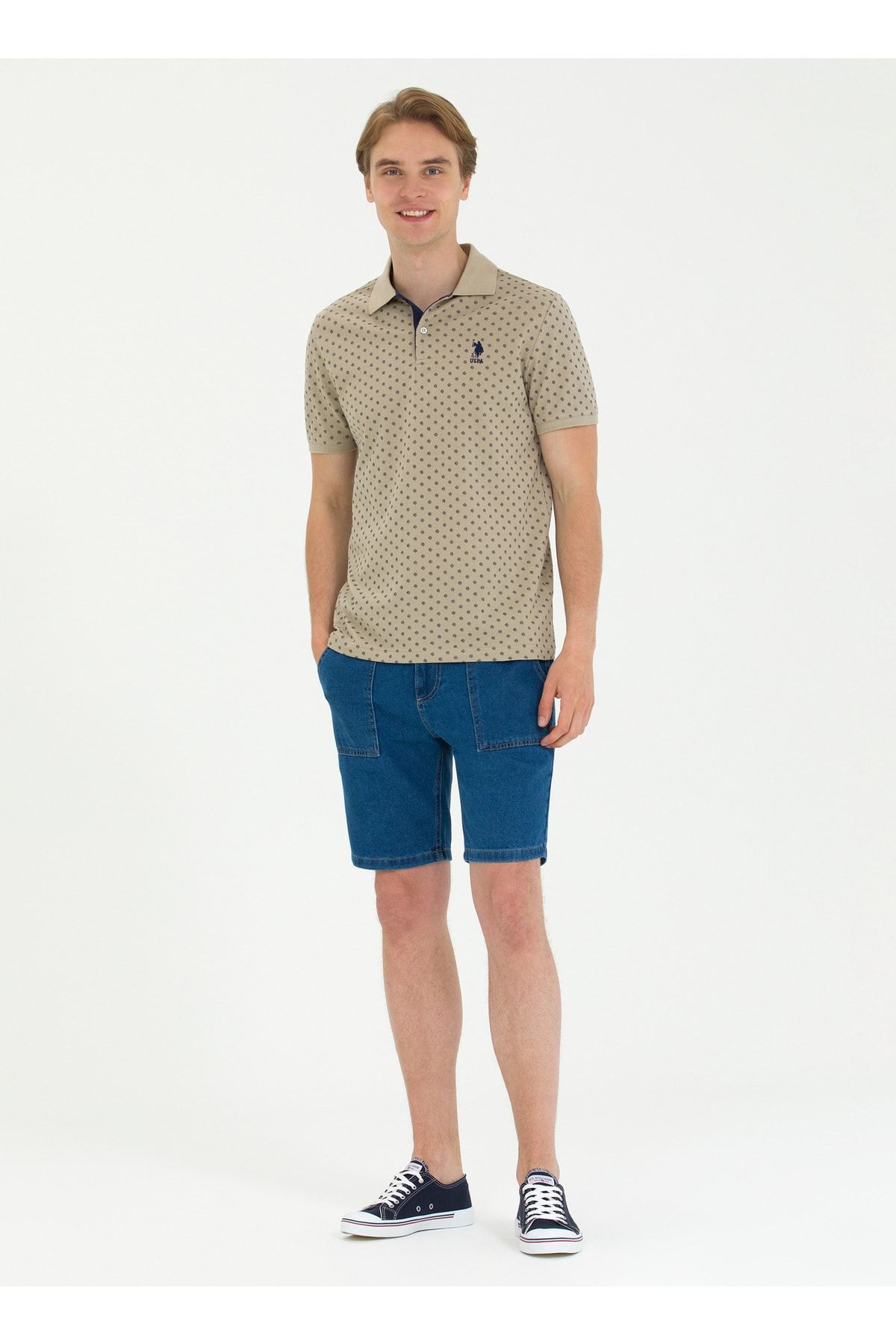 تی شرت سبز مردانه پایه. پولو اسن. خاکی یقه OTAVAIY023 U.S. Polo Assn.