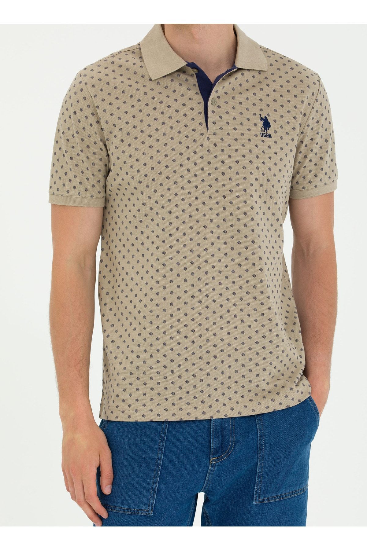 تی شرت سبز مردانه پایه. پولو اسن. خاکی یقه OTAVAIY023 U.S. Polo Assn.