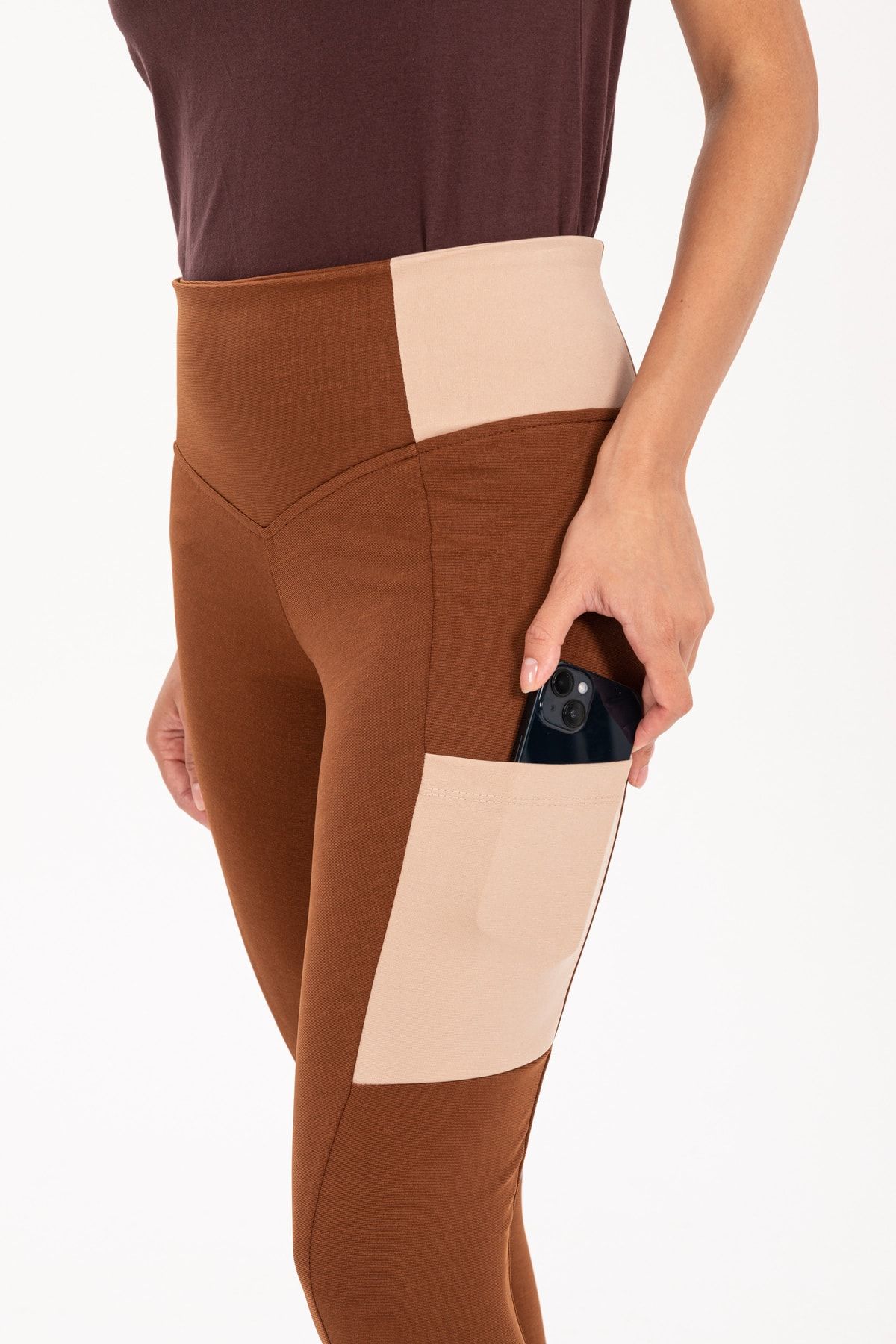 PEUR RIDER SHOP Colanti De Dama Bej - Maro Cu Umplutura Din Silicon Si Detaliu Buzunar Femeie - XL