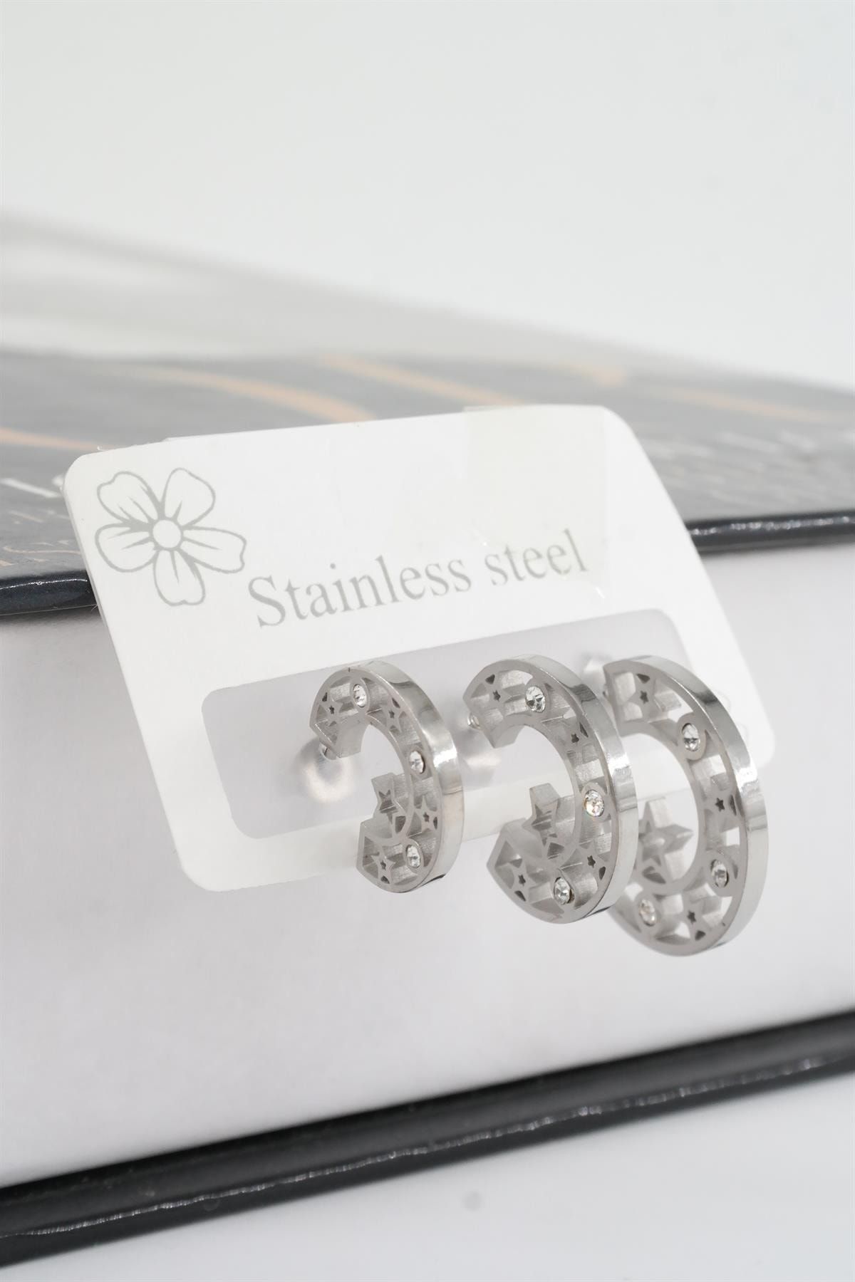 Stainless steel earring sales set