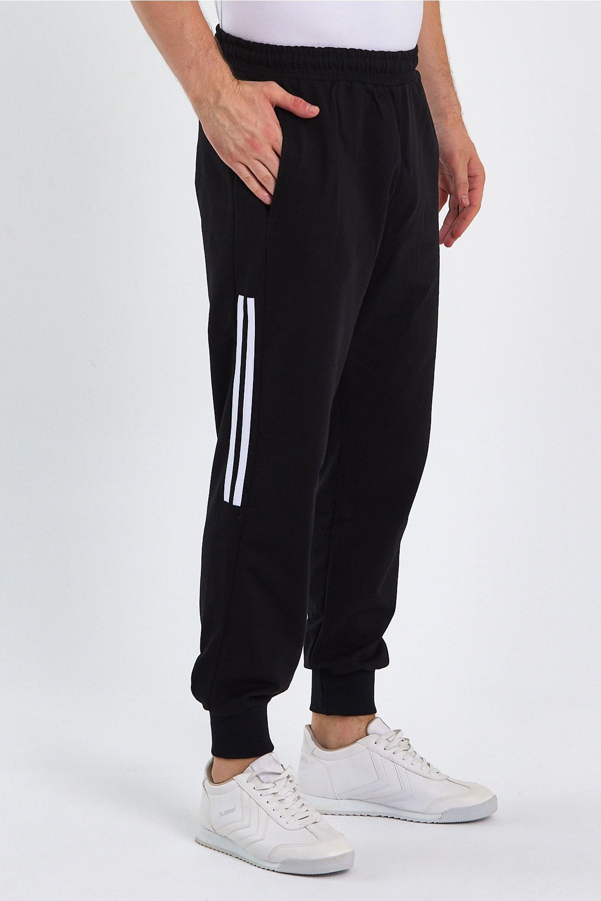 COOL TARZ Men s Black White Slim Fit Jogger Sweatpants