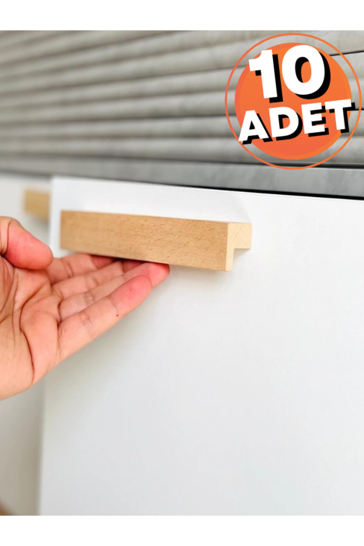 Cabinet Handle, 10-Piece - 128 Mm (12.8 CM) - Natural Wooden Handle, Drawer Handle, Kitchen Cabinet Handles