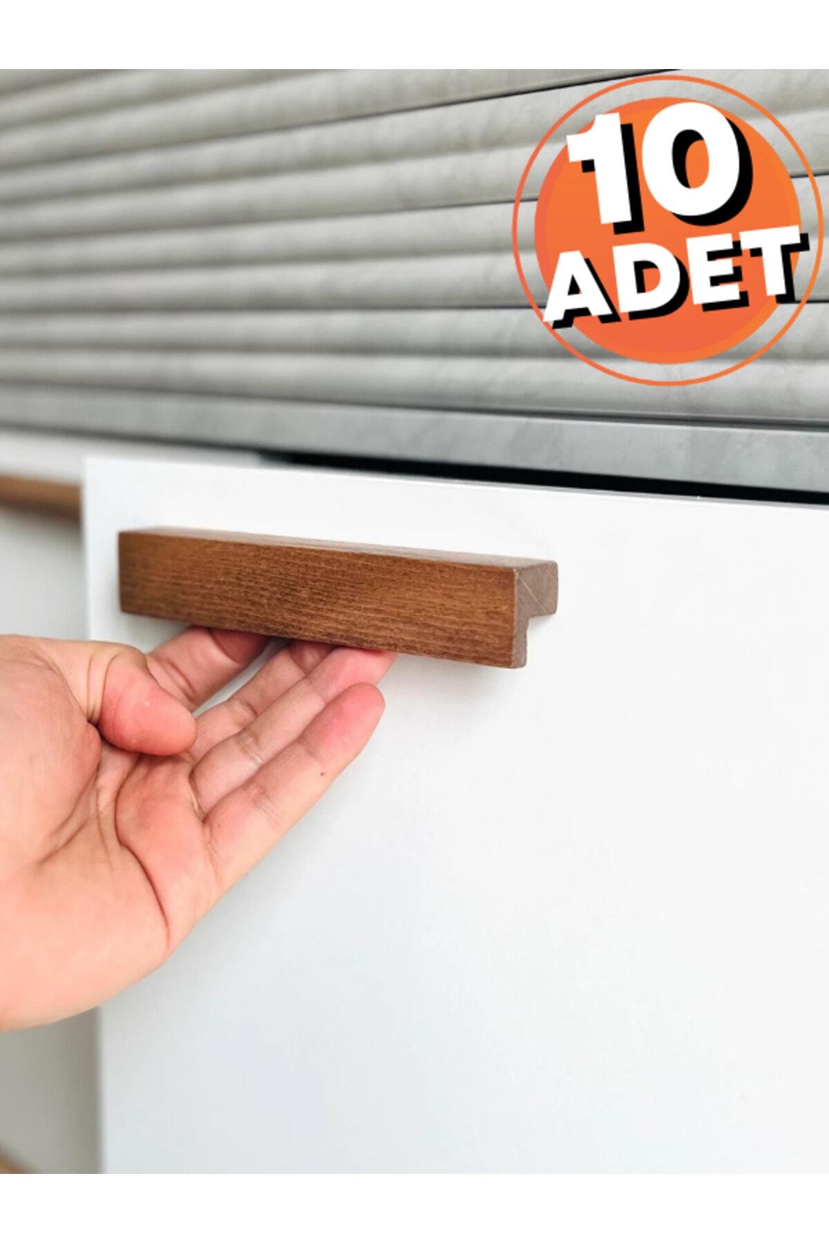 Cabinet Handle, 10-Piece - 128 Mm (12.8 CM) - Natural Wooden Handle, Drawer Handle, Kitchen Cabinet Handles