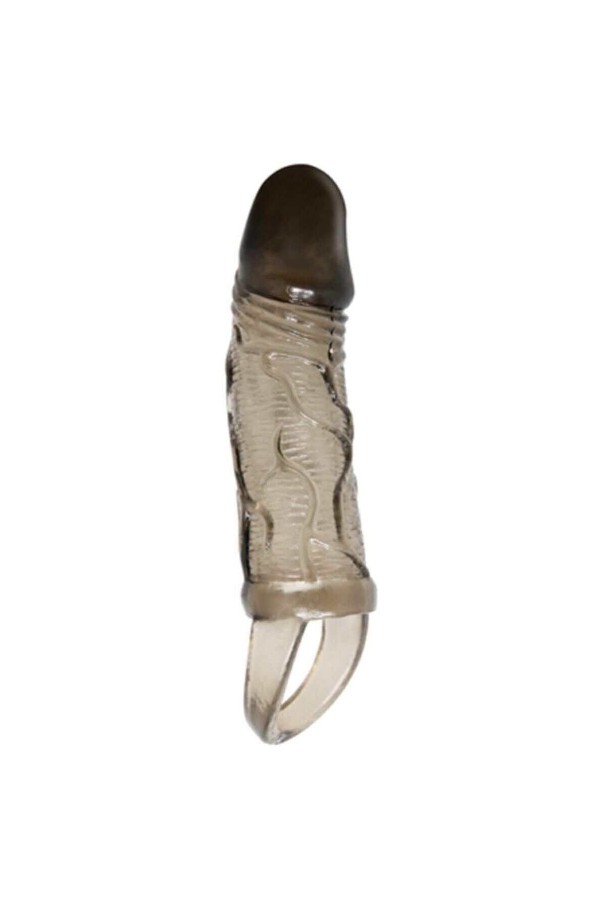 17 Cm Zenci Uzatmalı Silikon Penis Kılıfı Dildo + Jel