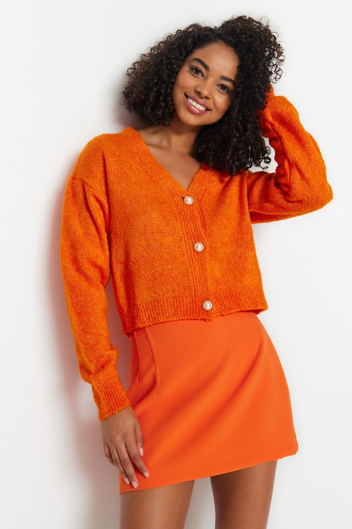 Trendyol Collection Cardigan Orange Regular fit Trendyol