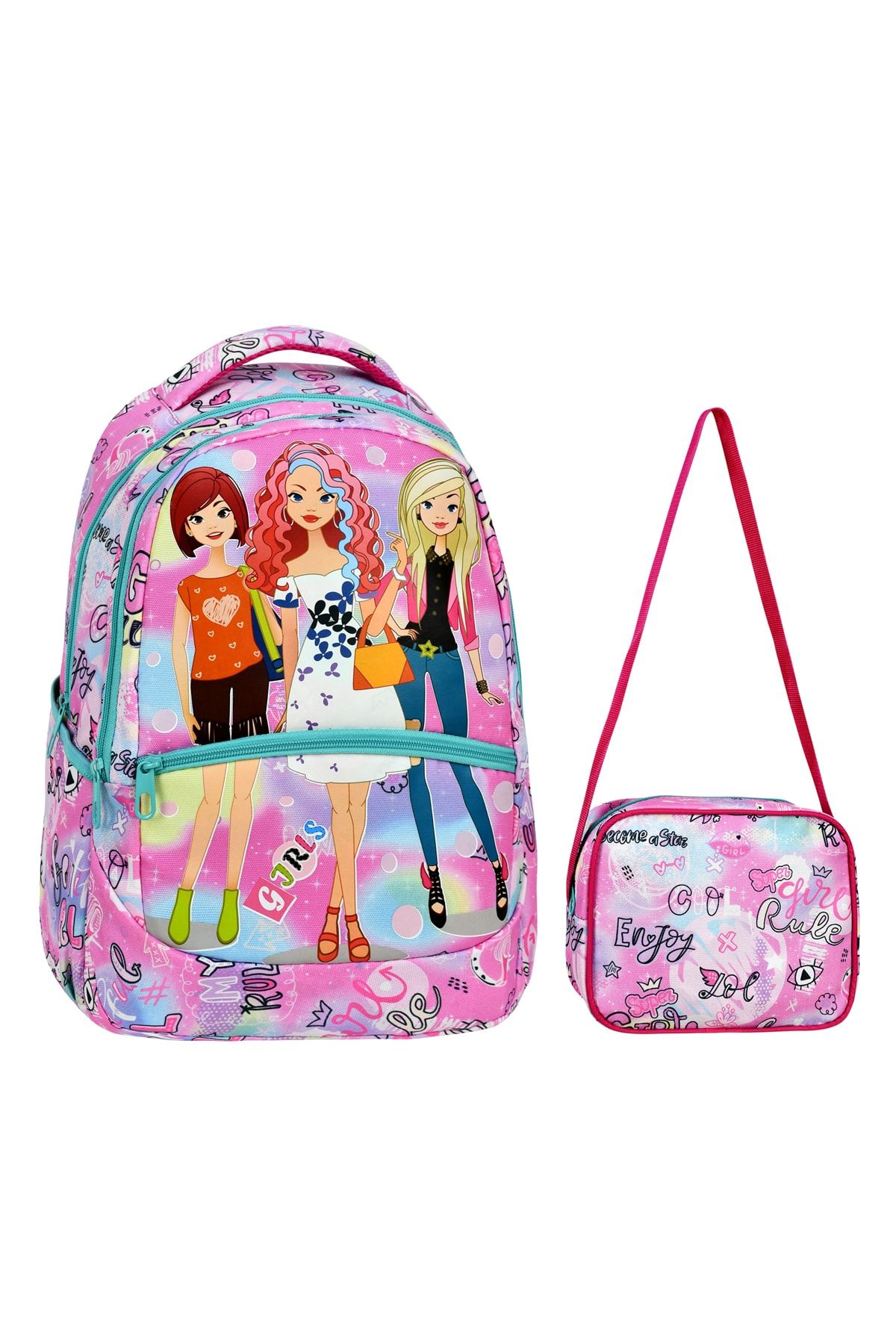 antaland Primary School Girl Patterned Primary School Bag Lunch Box