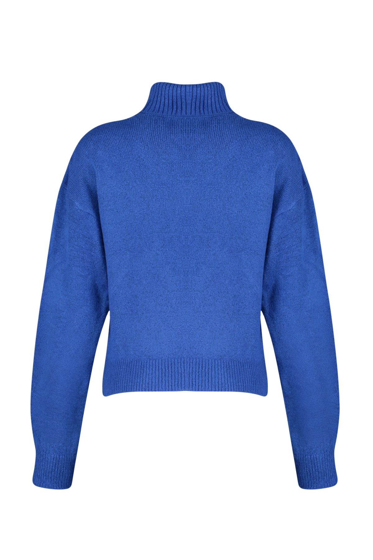 Trendyolmilla  Saks Yumuşak Dokulu Taş Detaylı Balıkçı Yaka Triko Kazak TWOAW24KZ00188 - Görsel 8