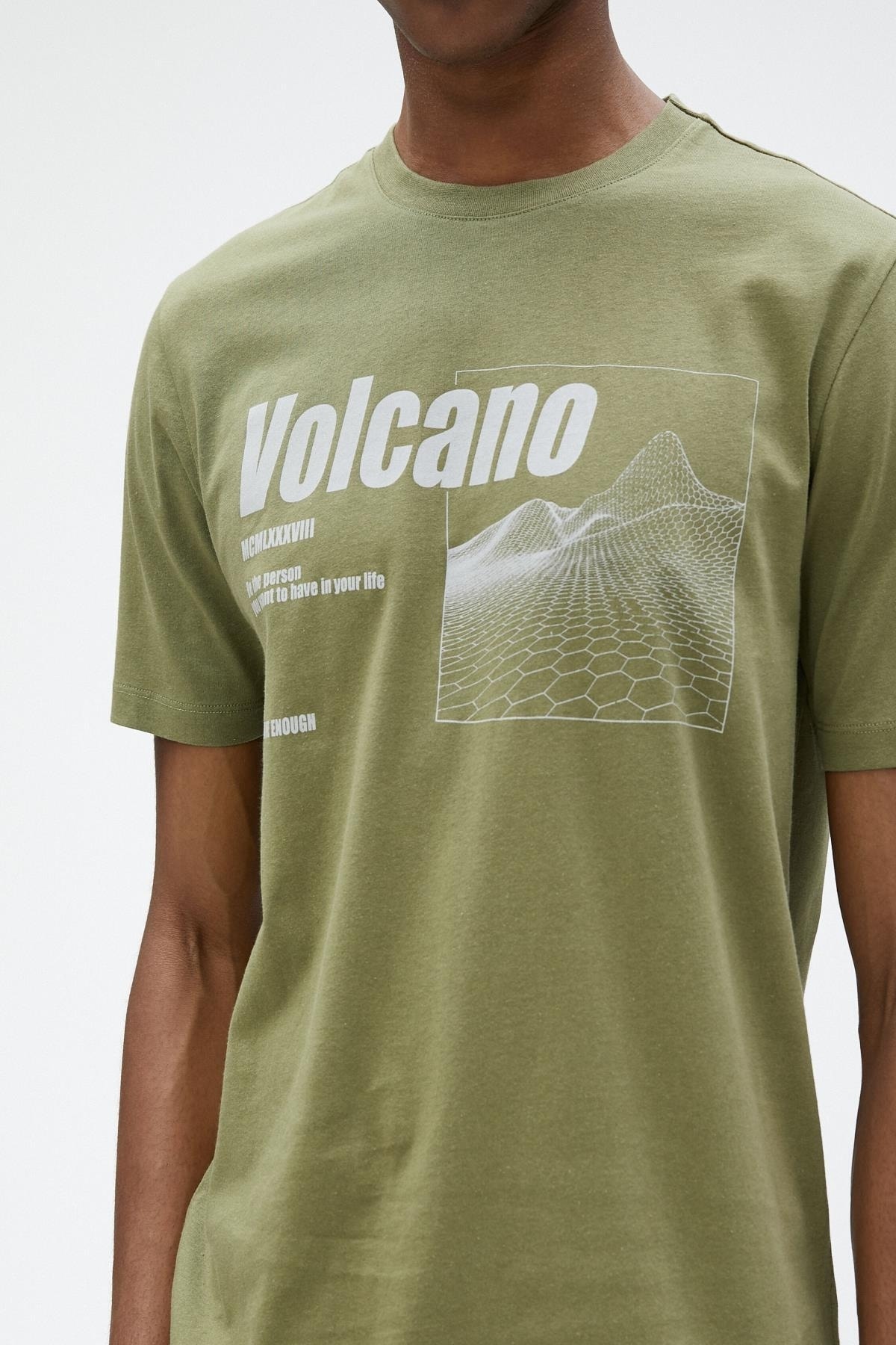 تیشرت مردانه خاکی کوتون | 3SAM10934HK اورجینال - تصویر 4