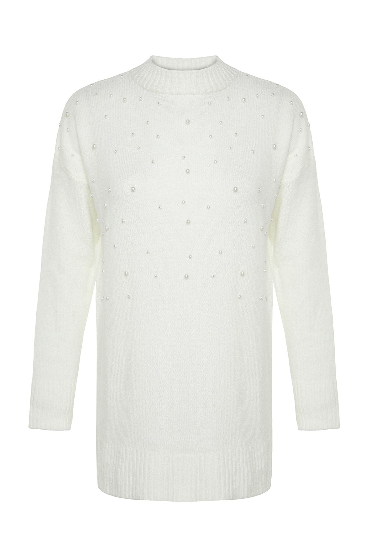 Trendyol Modest-Strickpullover mit Perlendetails in Ecru TCTAW24AK00131 6
