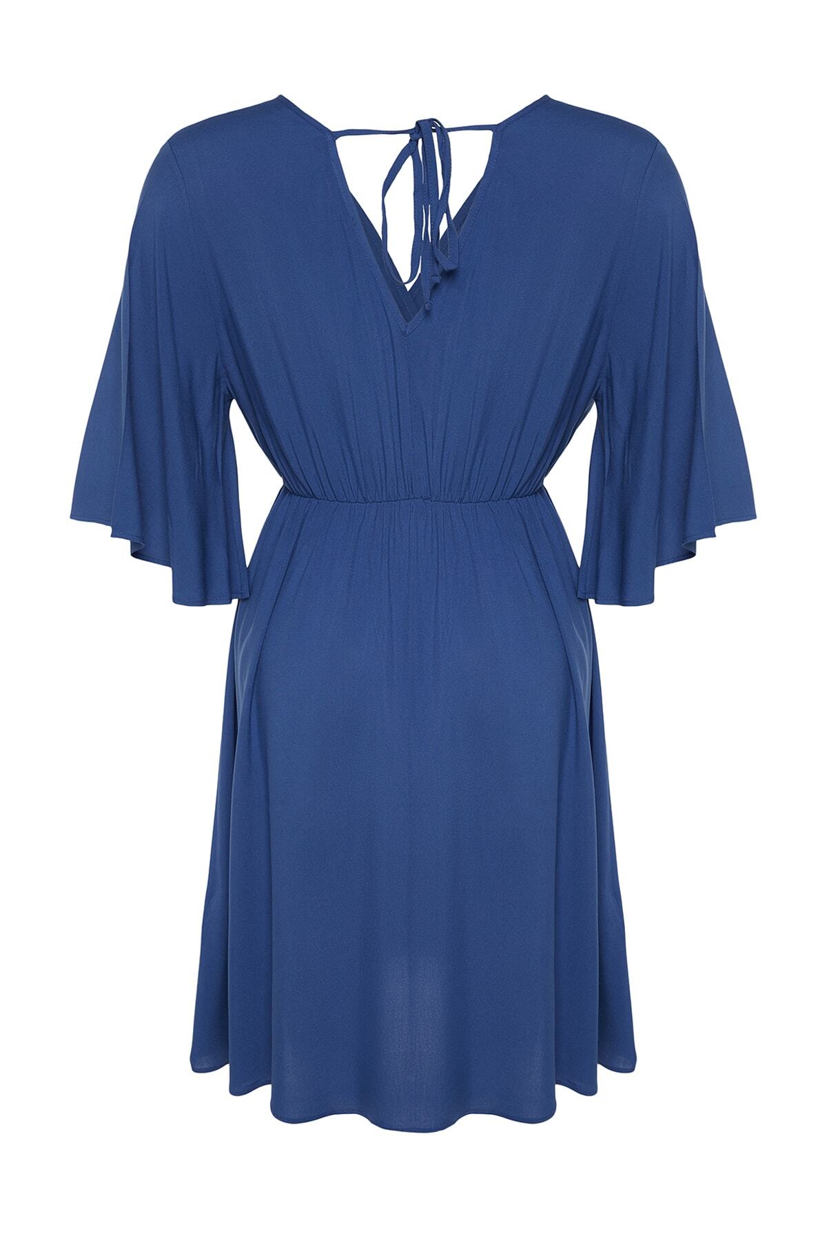 Trendyol Curve-Φόρεμα Indigo Woven με διπλό κλείσιμο TBBSS22EL0540 8