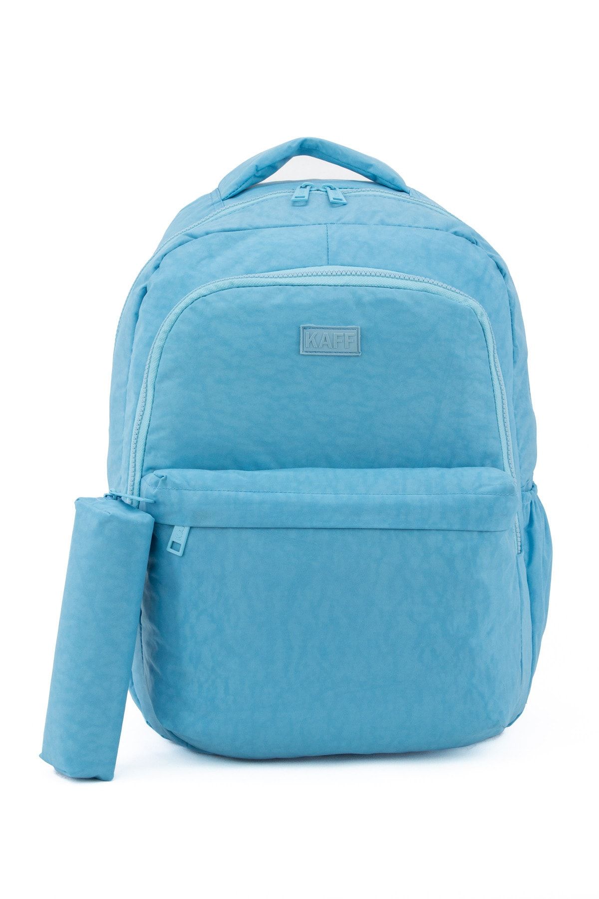 MUCCO Unisex Turquoise 01102 SET Crinkle Fabric Waterproof Multi Compartment School Backpack with Pen Holder