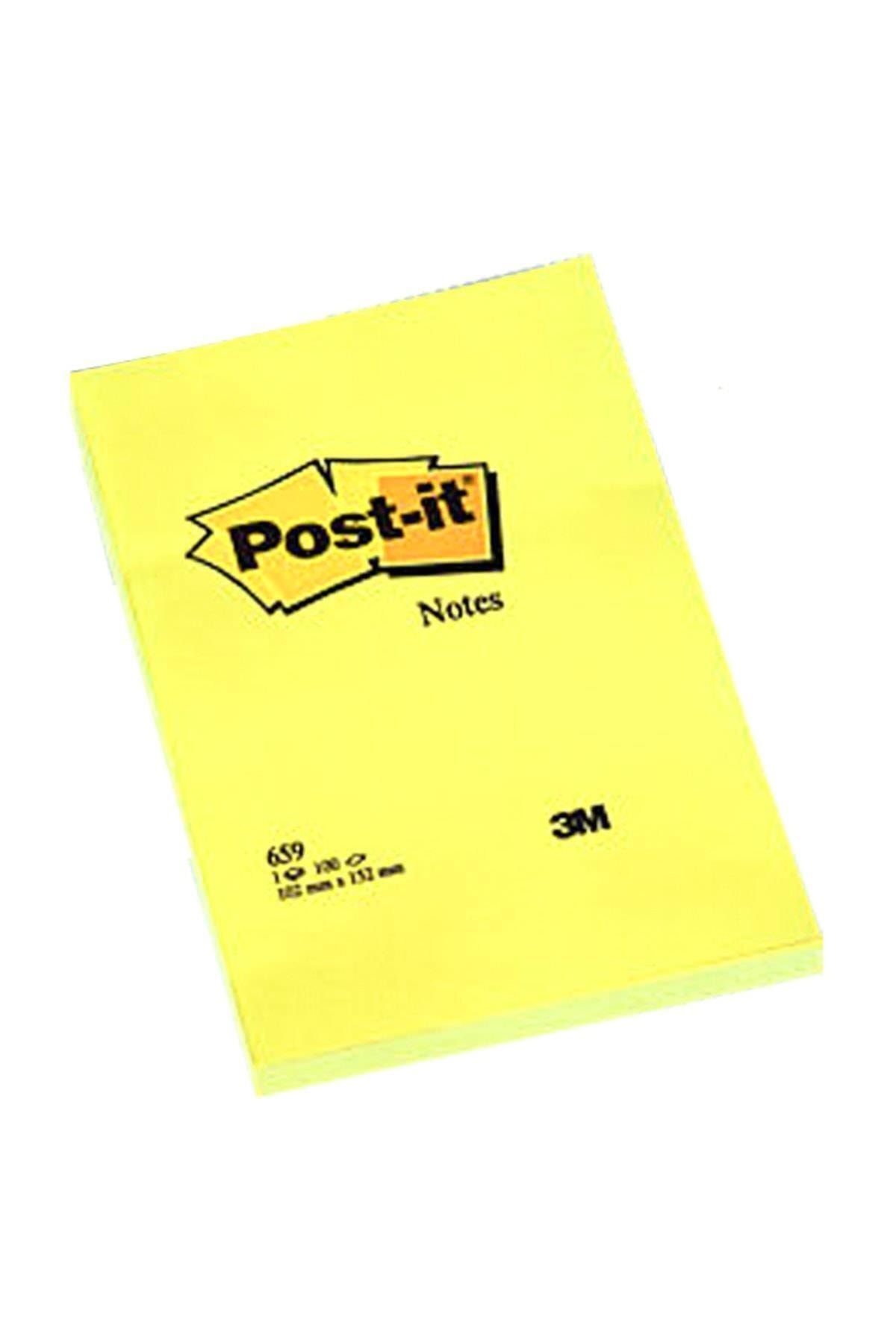 Post-it-ورق ملاحظات لاصق حجم كبير غير مبطن 100 ورقة 102x152 أصفر 659 1