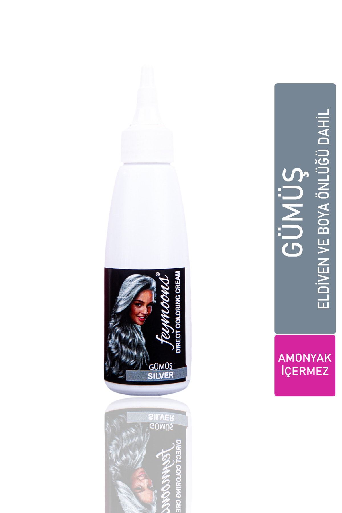 Feymoons Yarı Kalıcı Saç Boyası Gümüş Gri 120ML FEYBOYA1004