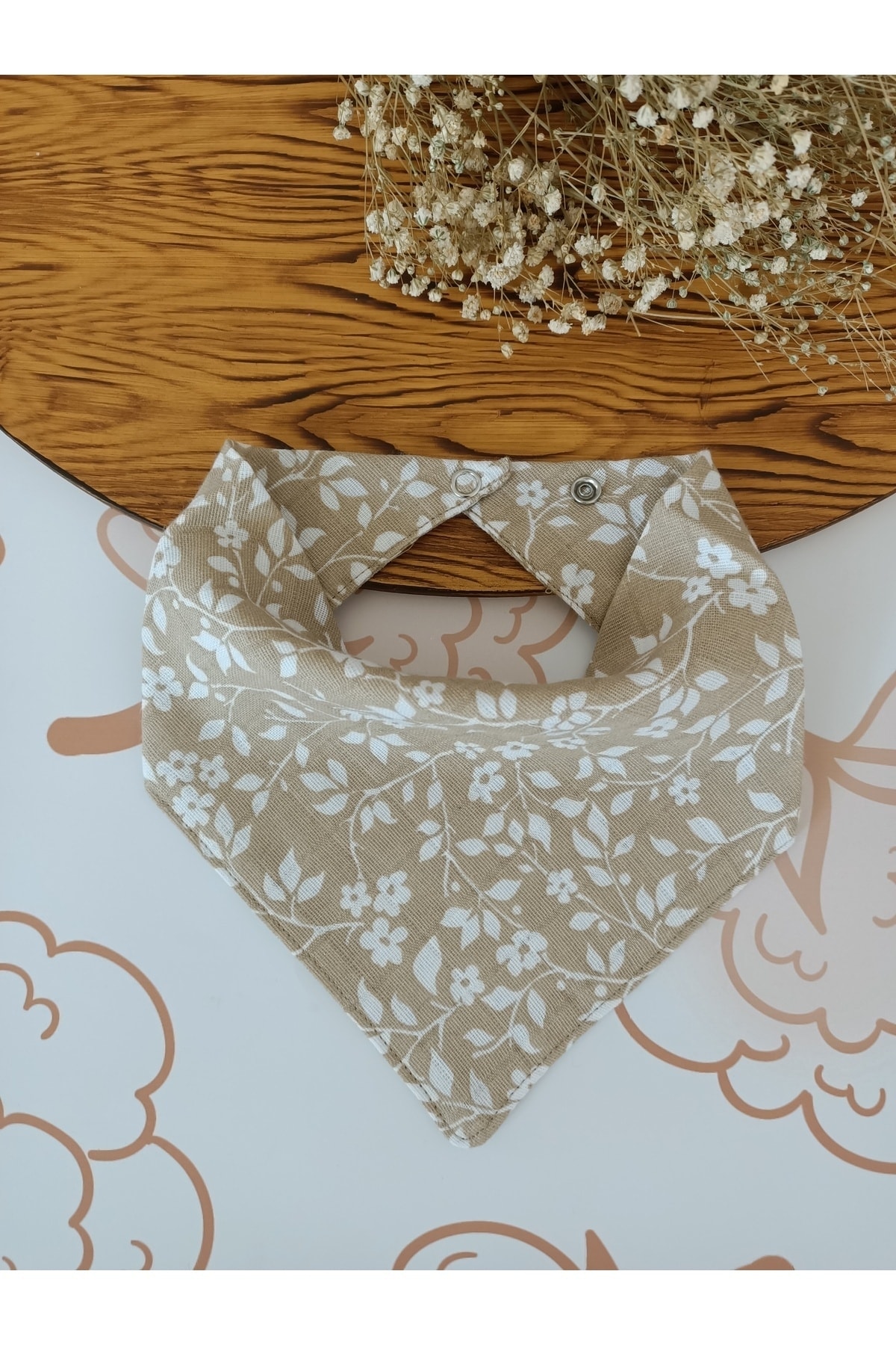 AngelsHug %100 Organik Müslin Çift Katlı Bebek Fuları Yakalık Mama Ve Salya Önlüğü Bez 5 Adet 40 Cm fotoğrafı 4 (önizleme)