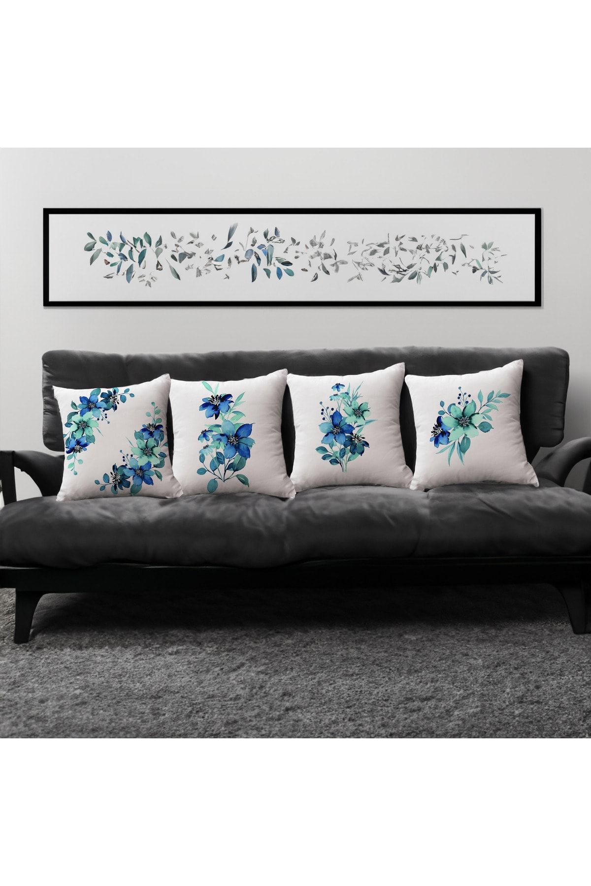 Hayal Dekoratif Nature Themed Blue Green Floral Patterned Digital