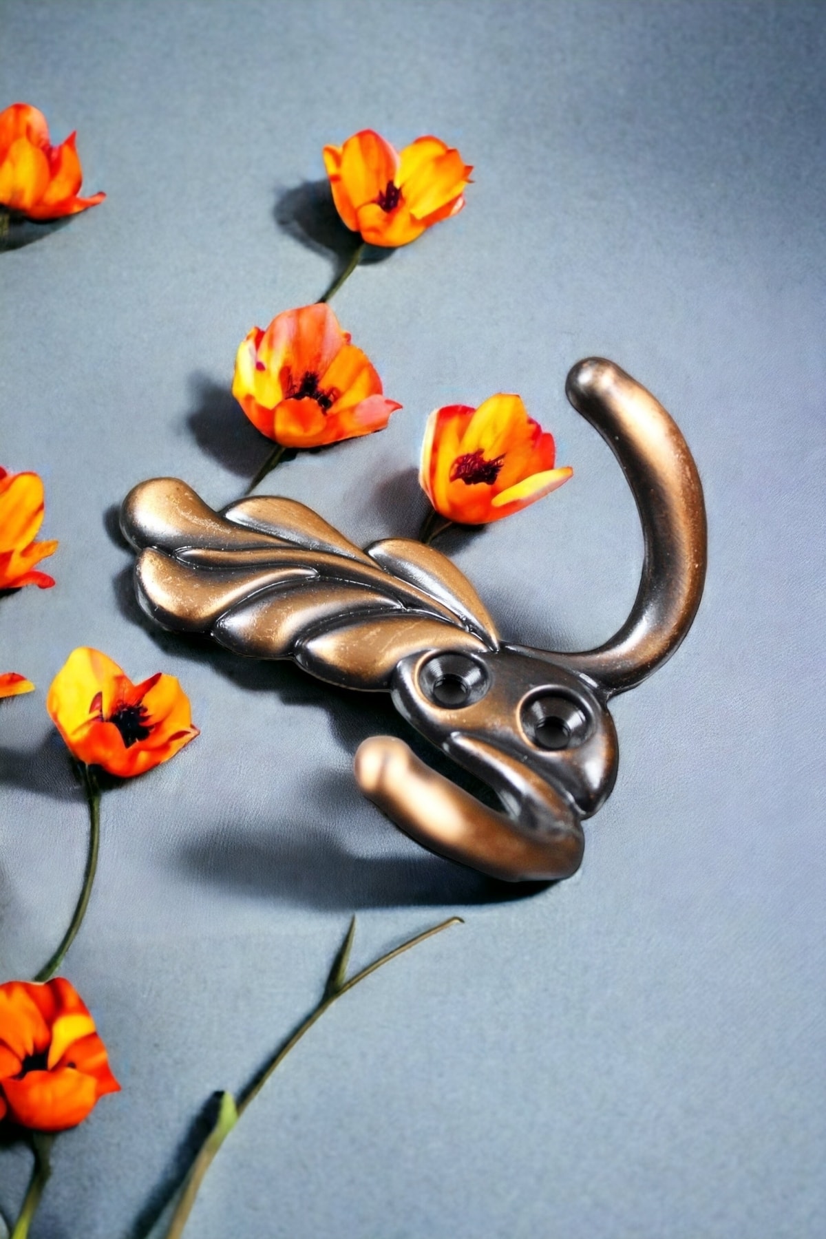 Dizaynhouse Metal Sarmaşık Askı Bakır Renk Dolap Kapı Portmanto Askılığı