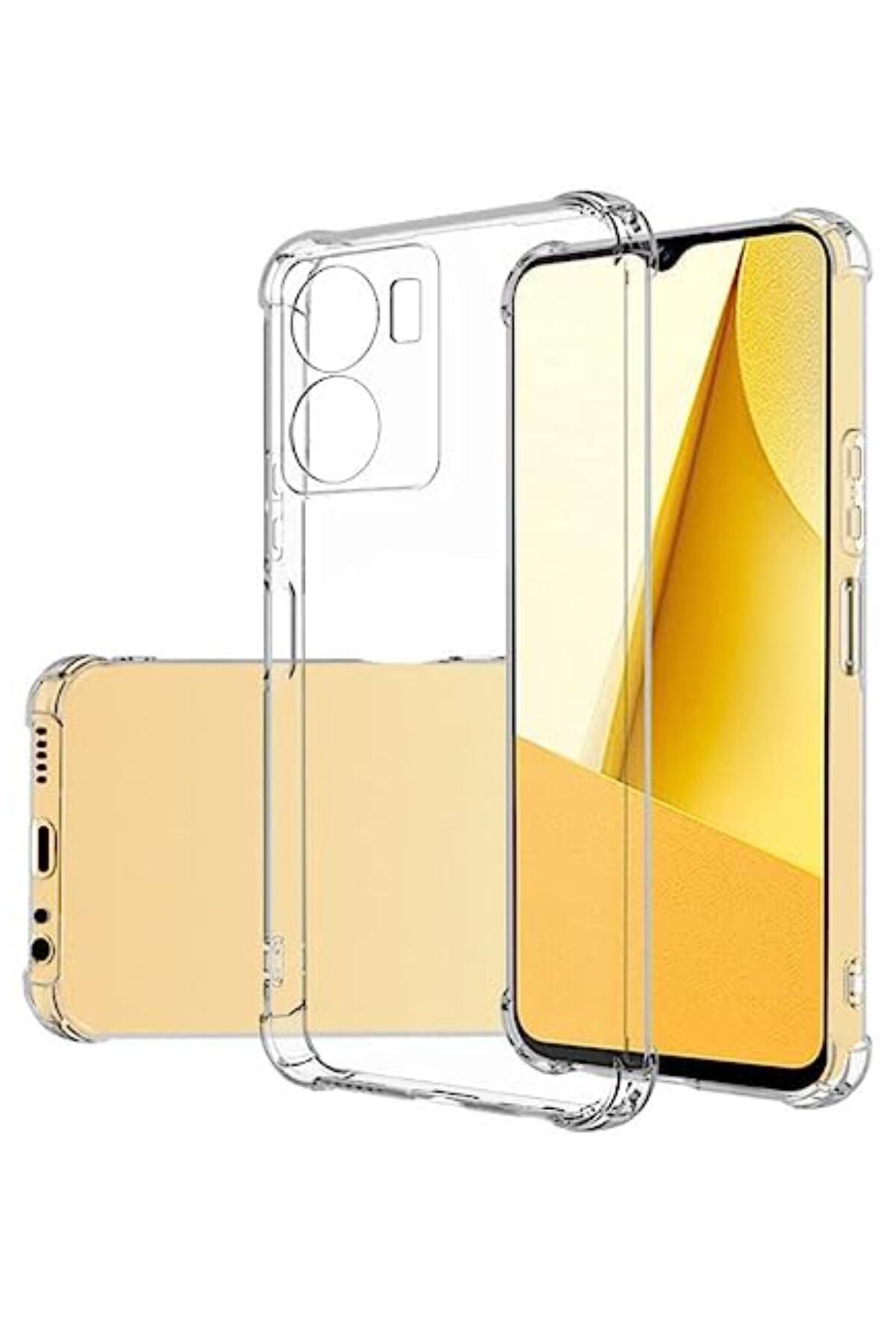Vivo Y16 Kapak Kamera Korumalı Airbag Antishock Köşe Korumalı Şeffaf Silikon Kılıf