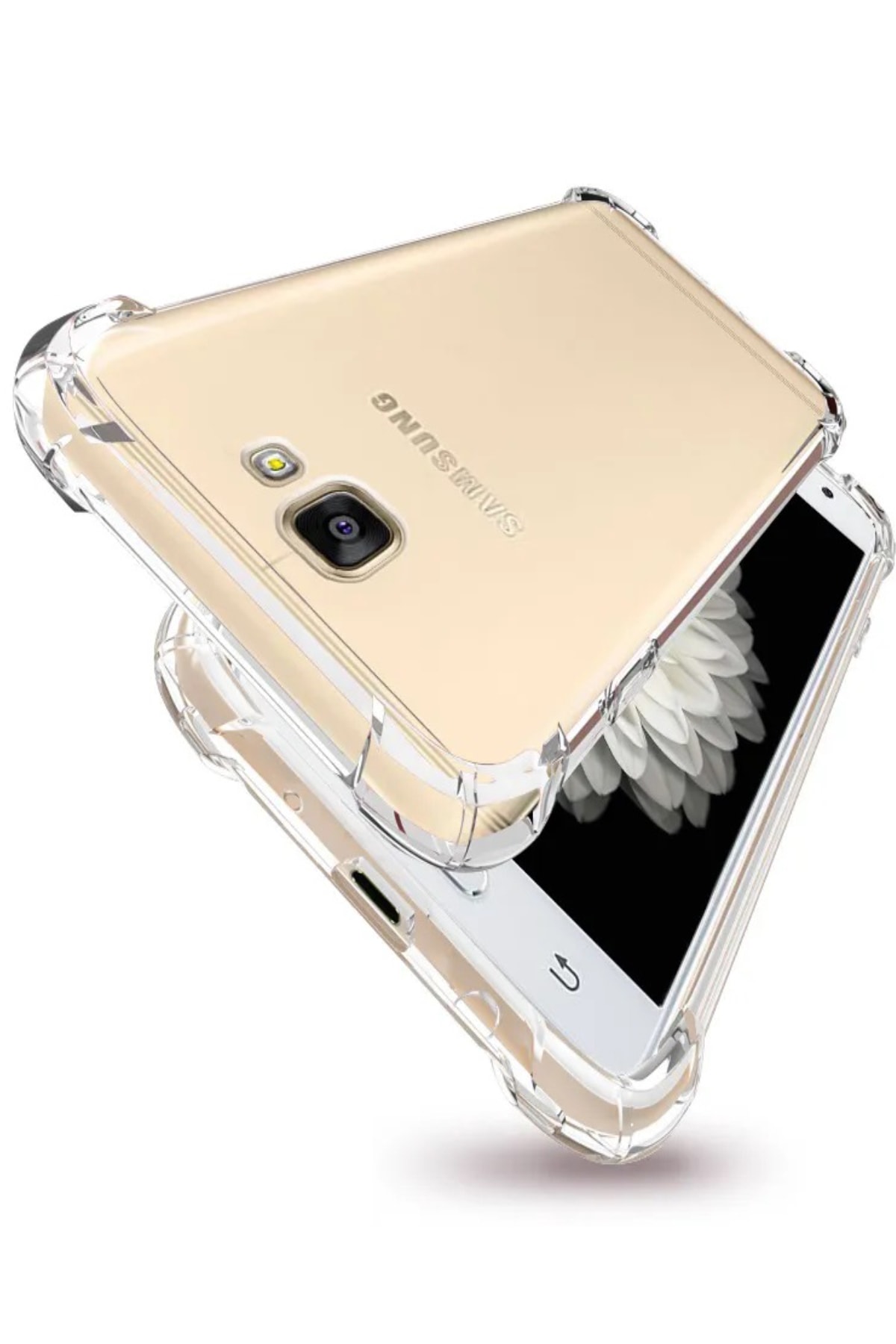 Samsung Galaxy A5 2016 Kapak Airbag Antishock Köşe Korumalı Şeffaf Silikon Kılıf