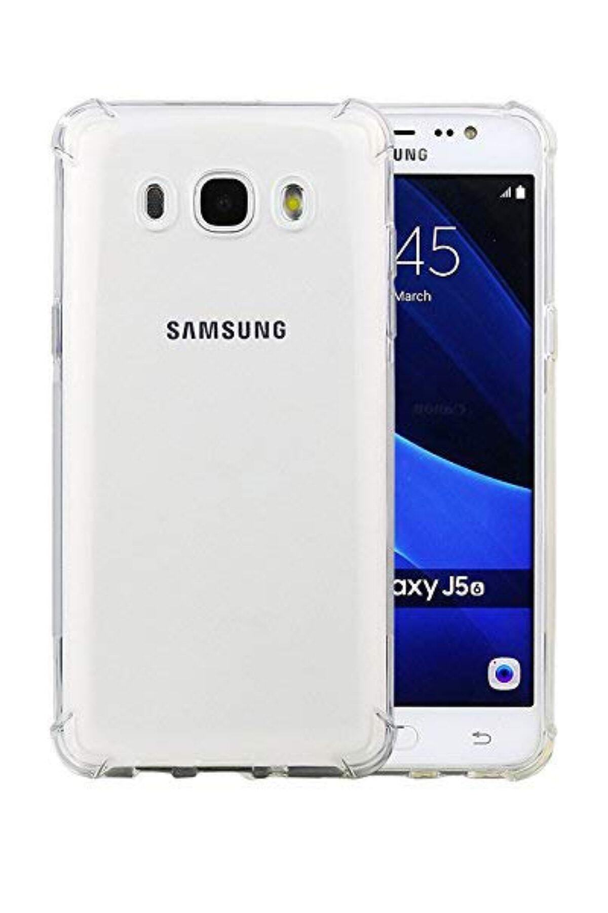 Samsung Galaxy J5 Kapak Airbag Antishock Köşe Korumalı Şeffaf Silikon Kılıf