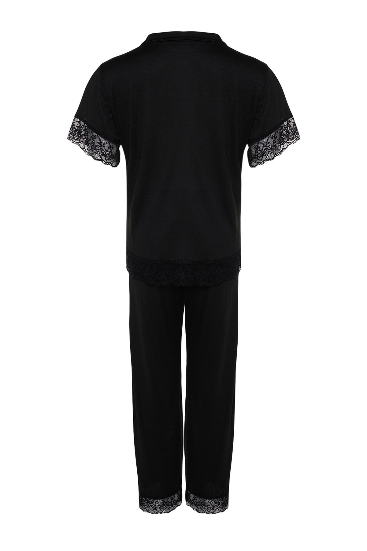 Trendyol Curve-Gestricktes Pyjama-Set aus schwarzer Spitze TBSSS22PT0623 8